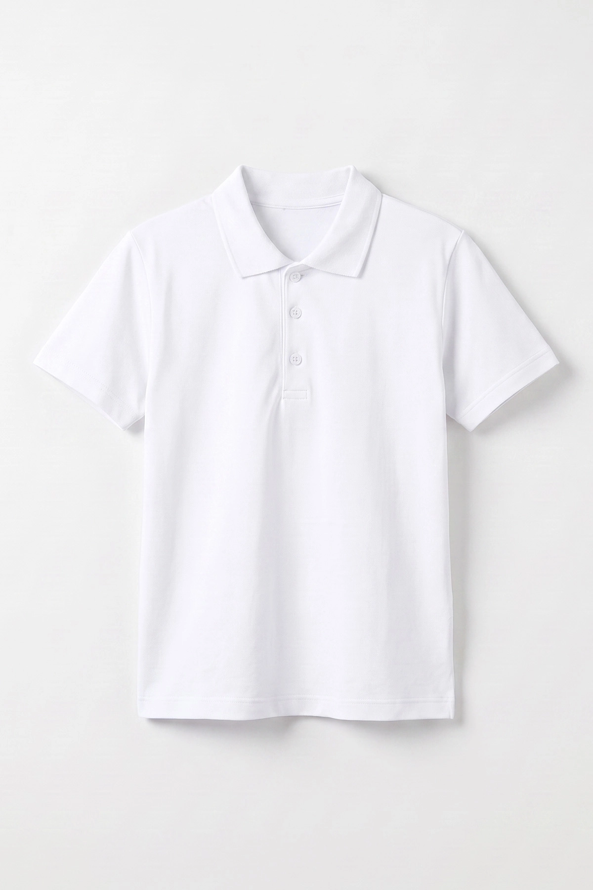 Beyaz (5-13 Yaş) Kısa Kol Polo Yaka Unisex Çocuk Okul Tişörtü 480888