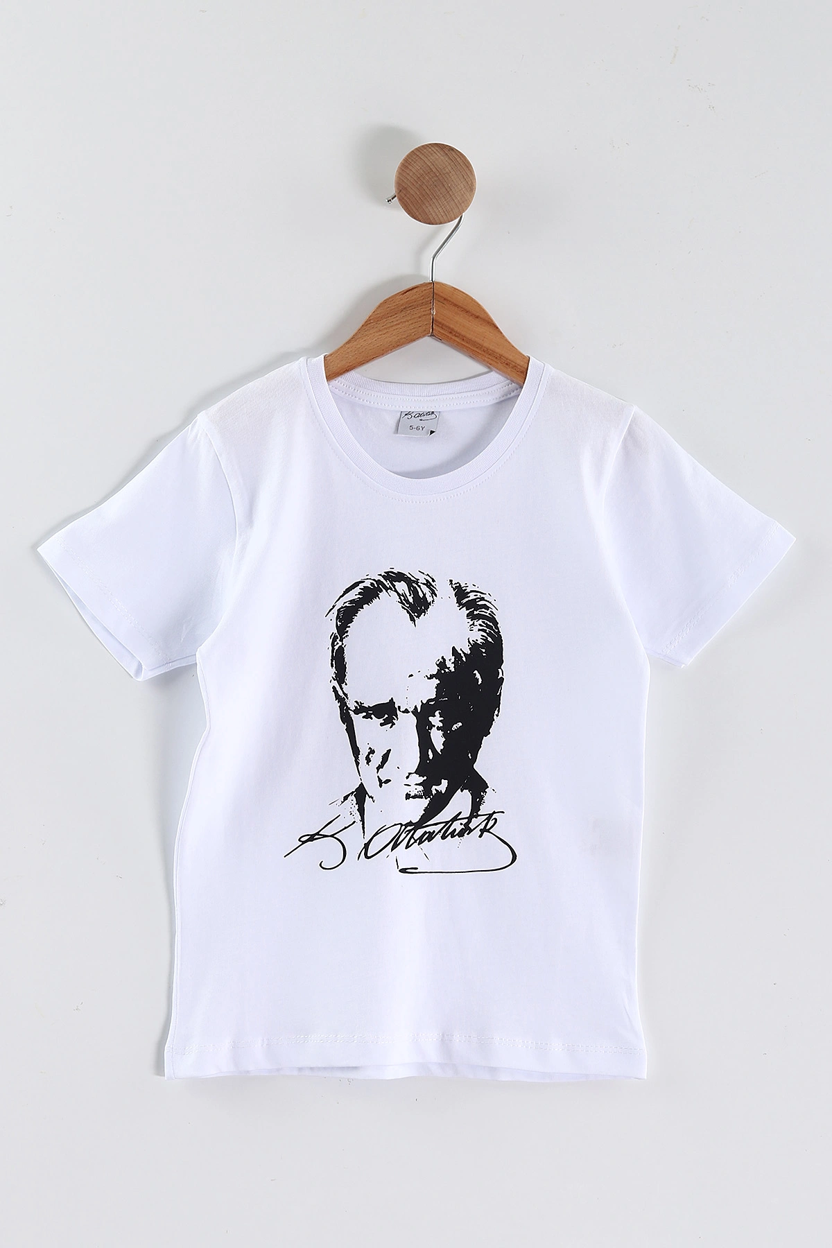 Beyaz (5-13  Yaş)Atatürk Baskılı Süprem Unisex Çocuk Tişört 442940