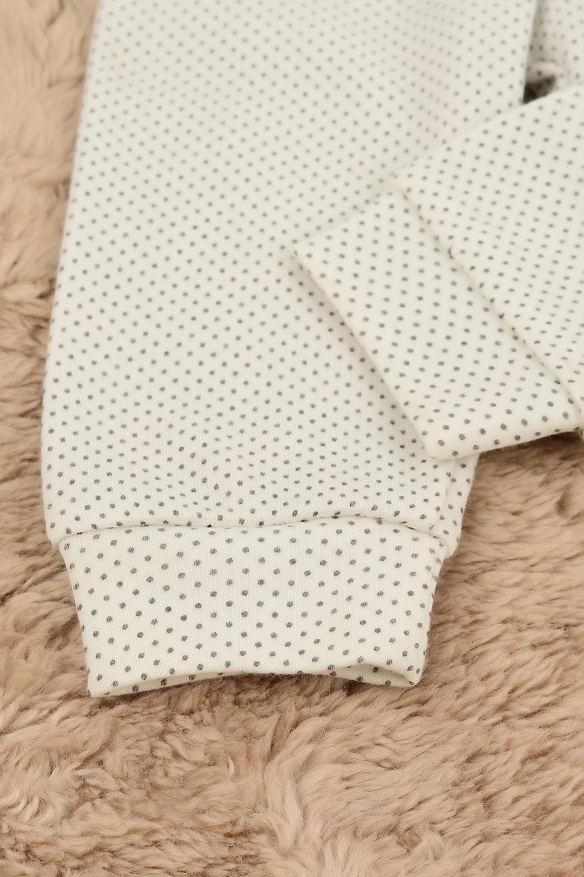 Beyaz (6-12 Ay) Puanlı Önden Çıtçıtlı Bebe Takım 148426