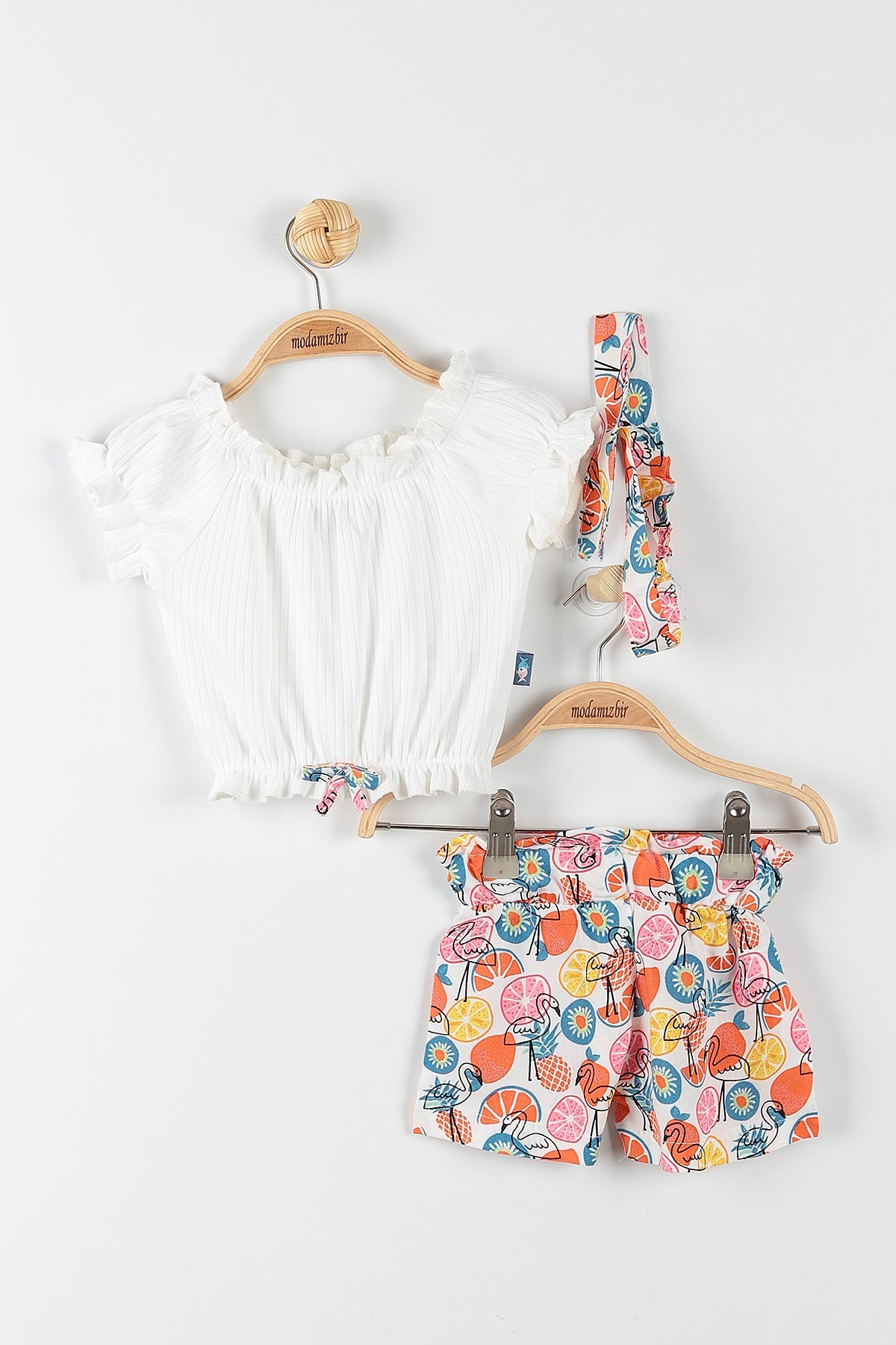 Beyaz (6-24 Ay) Flamingo Desenli Kız Bebek Takım 175720