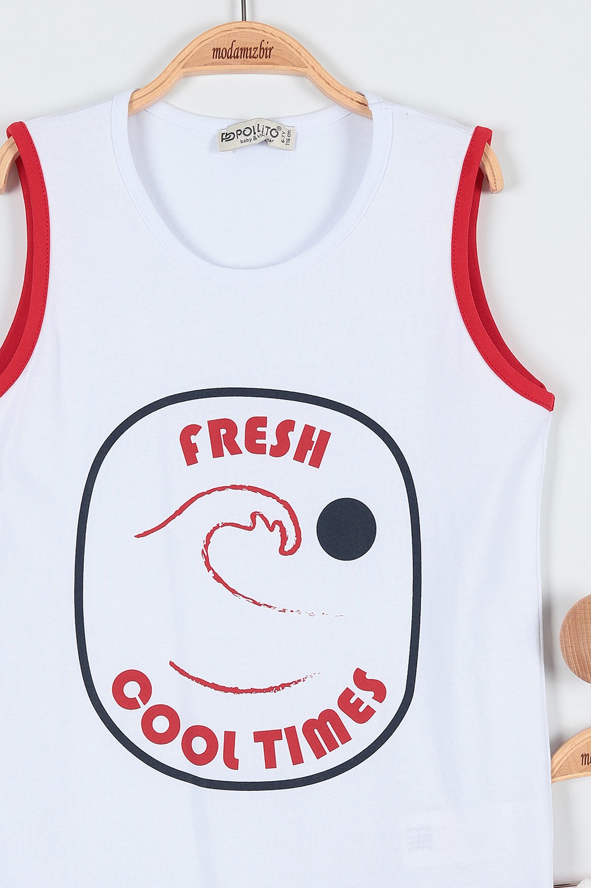Beyaz (6-9 Yaş) Fresh Cool Tımes Baskılı Şortlu Erkek Çocuk Takım 185976