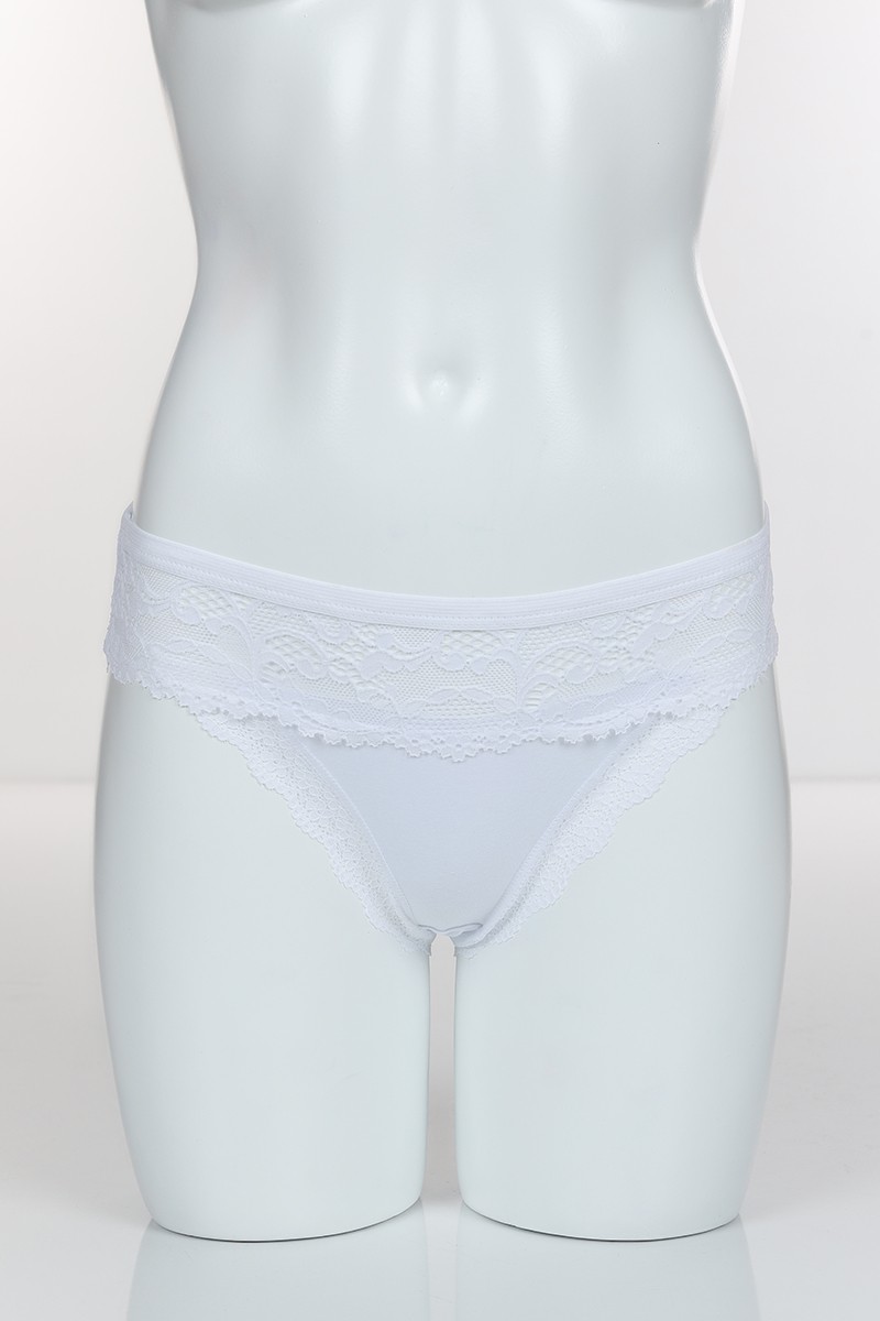 Beyaz 6405 Bikini Ön Üst Bant Alt ve Arka Pamuk Külot 102386