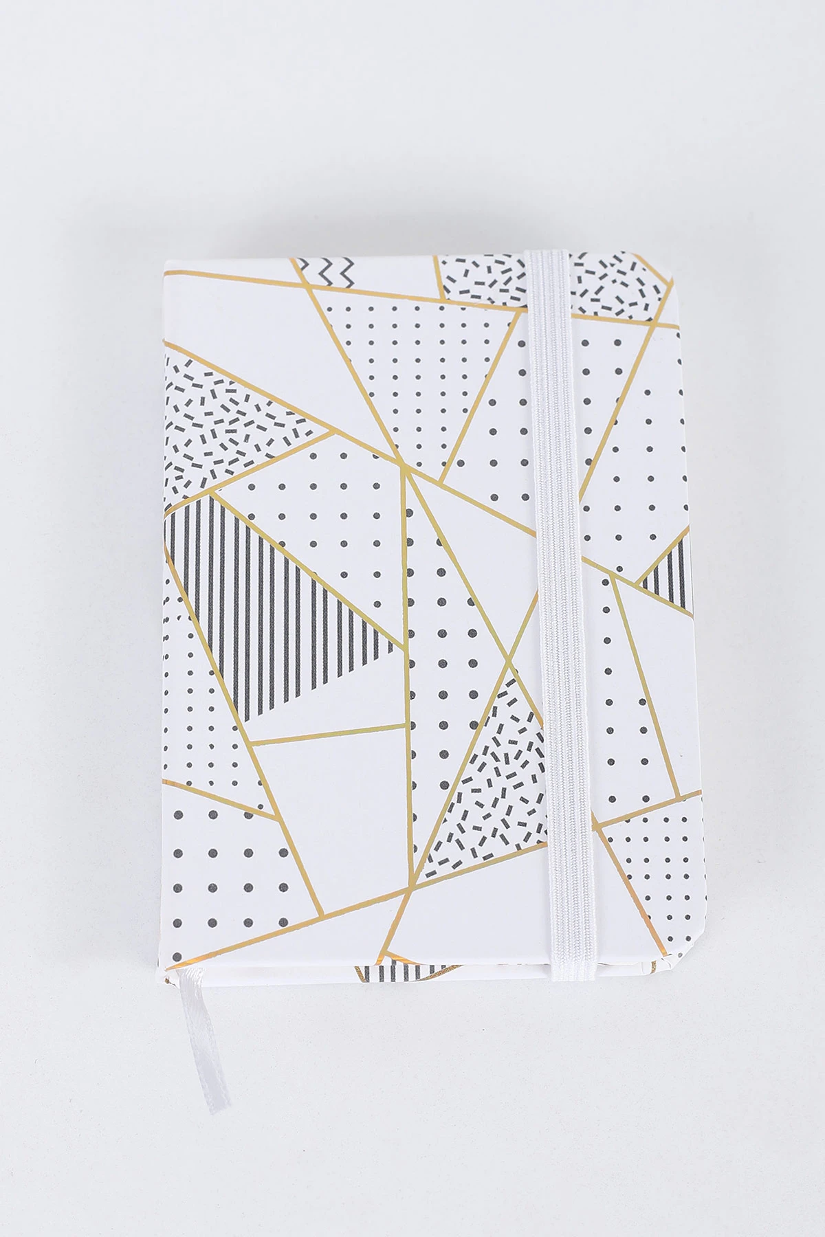 Beyaz 7x10 Cm Desenli Lastikli Bloknot Defter-Notebook 392521