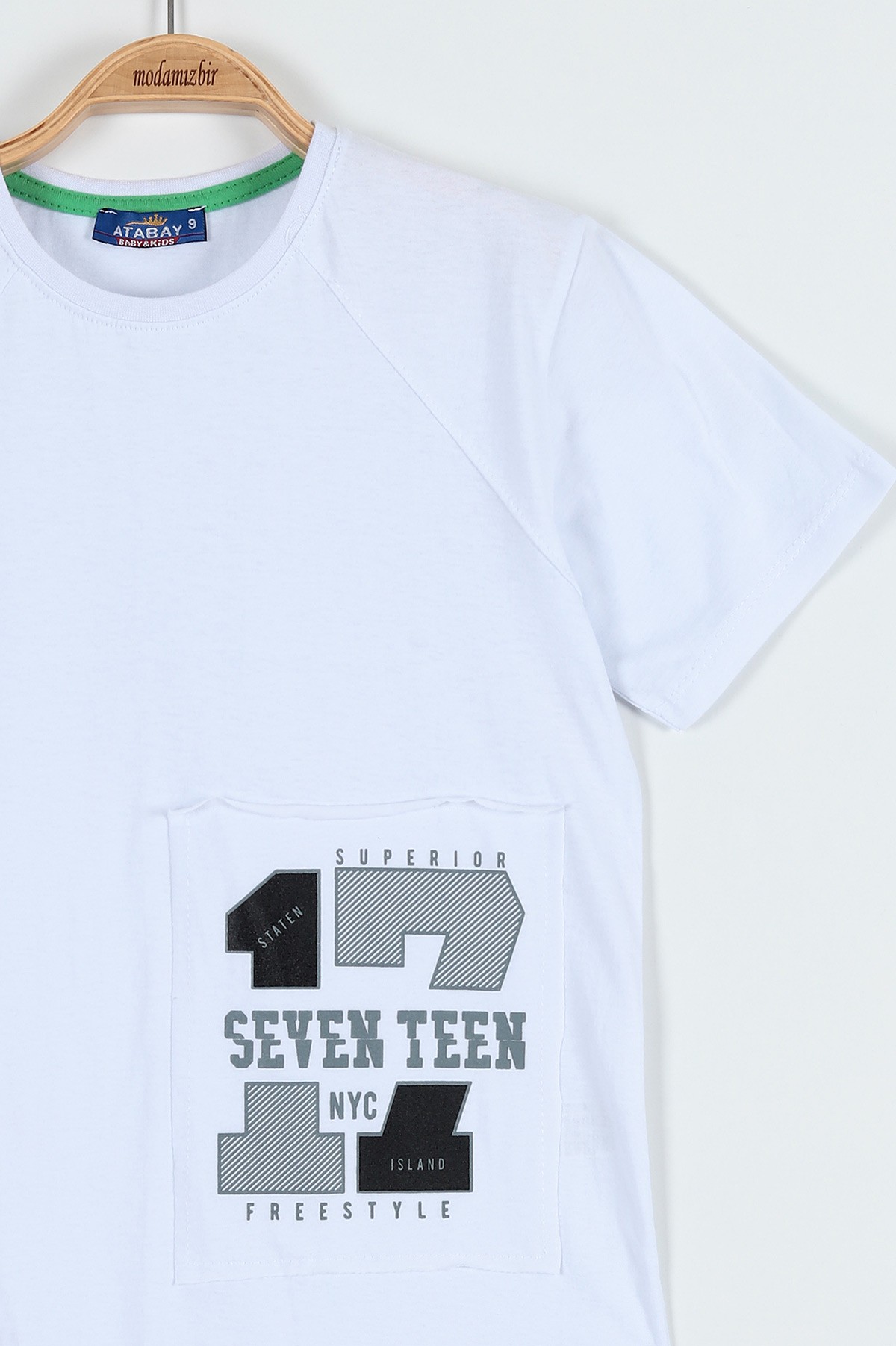 Beyaz (9-12 Yaş) Seven Teen Baskılı parçalı Erkek Çocuk Tişört 185263