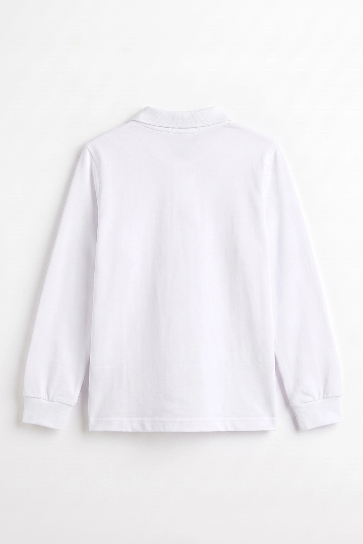 Beyaz (5-13 Yaş) Uzun Kol Polo Yaka Unisex Çocuk Okul Sweatshirt 480900