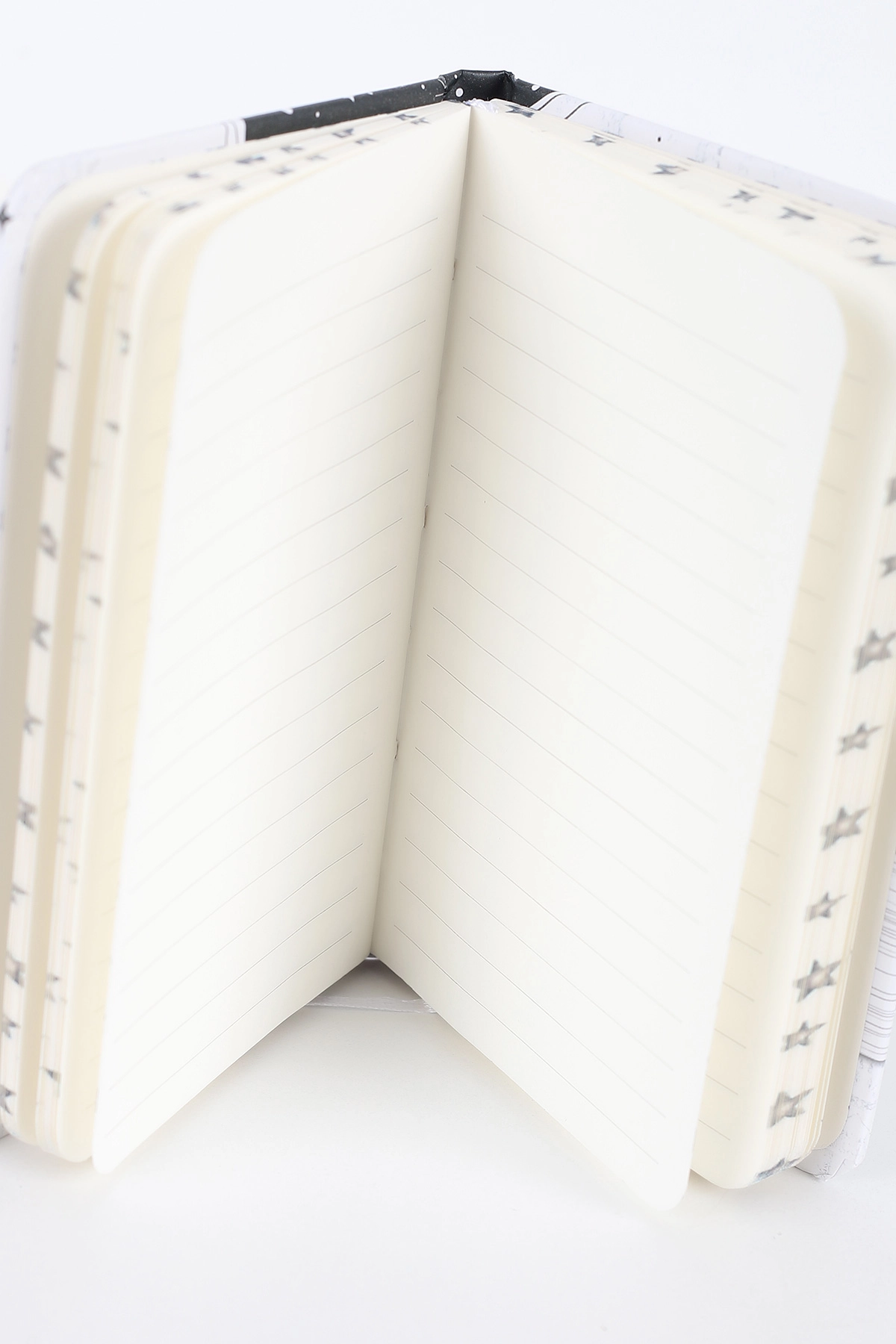 Beyaz 9x14 Cm Desenli Lastikli Bloknot Defter-Notebook 392567