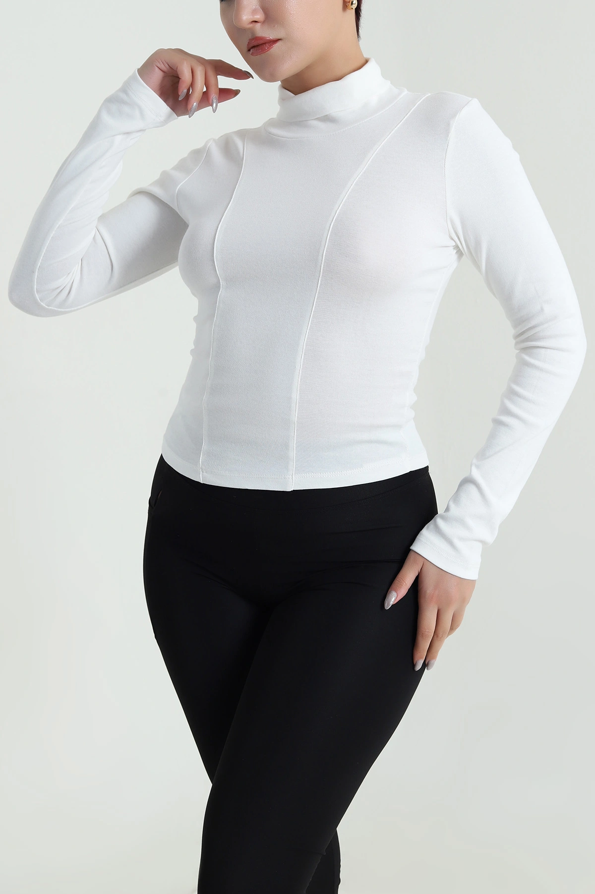 Beyaz Balıkçı Yaka Kadın Body Bluz 483147