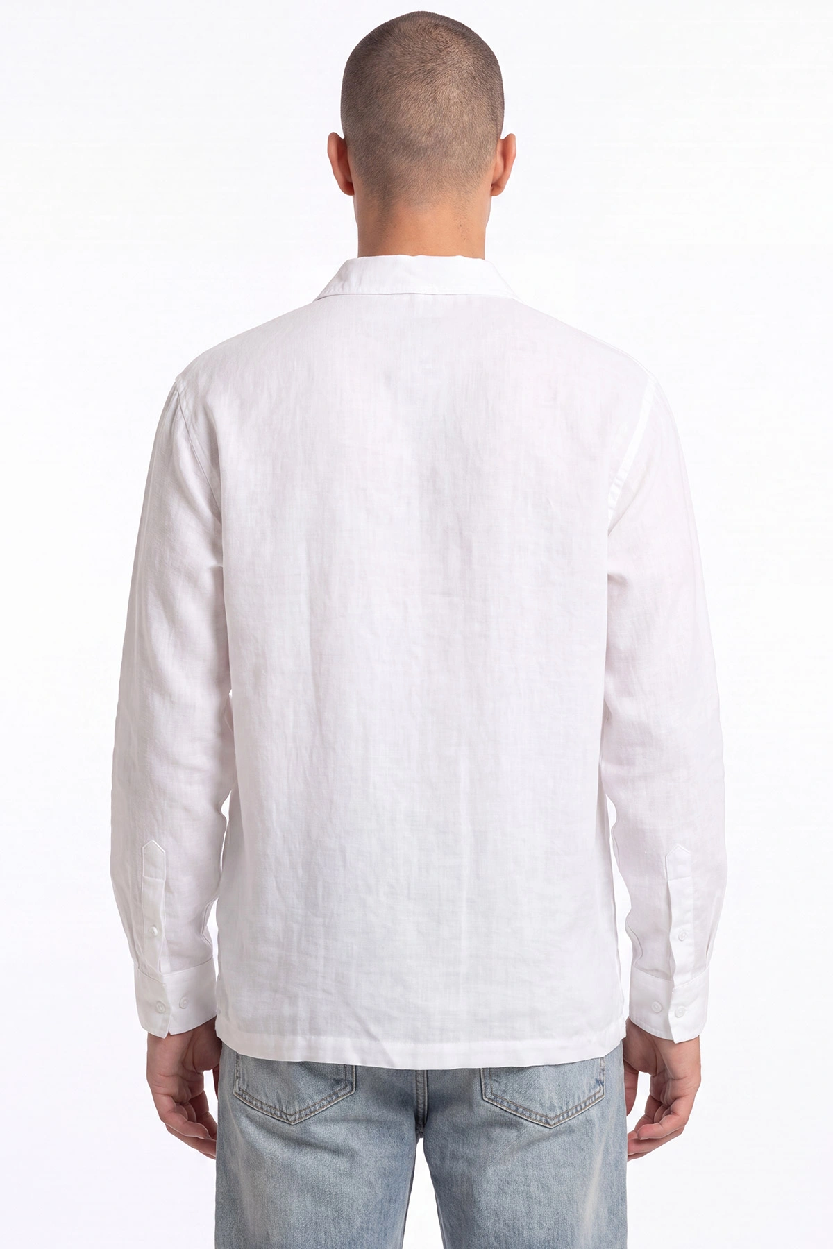 Beyaz Bambu Oversize Erkek Gömlek 471885