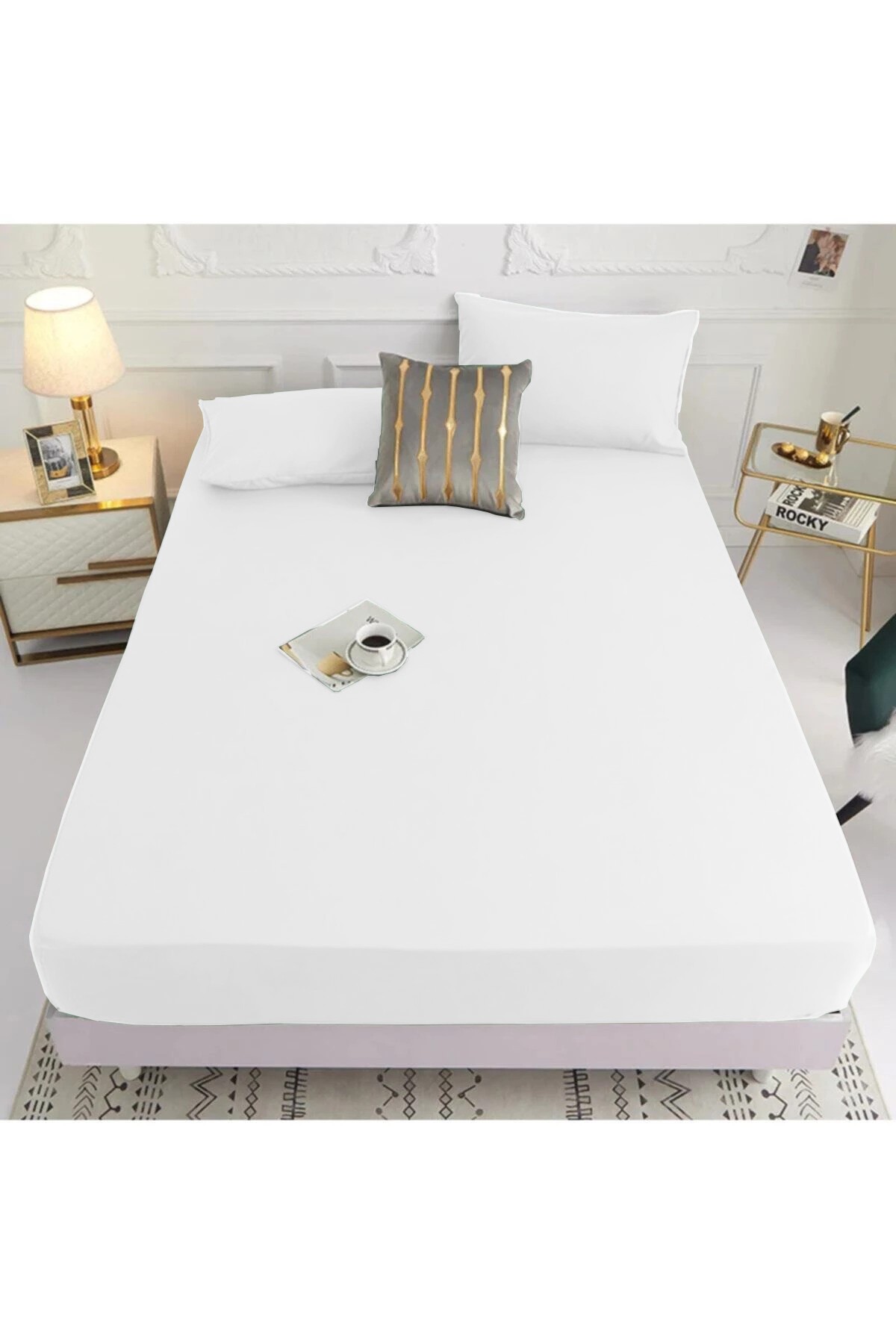 160x200 Beyaz Bella Home Ranforce Lastik Çarşaf Seti 205411