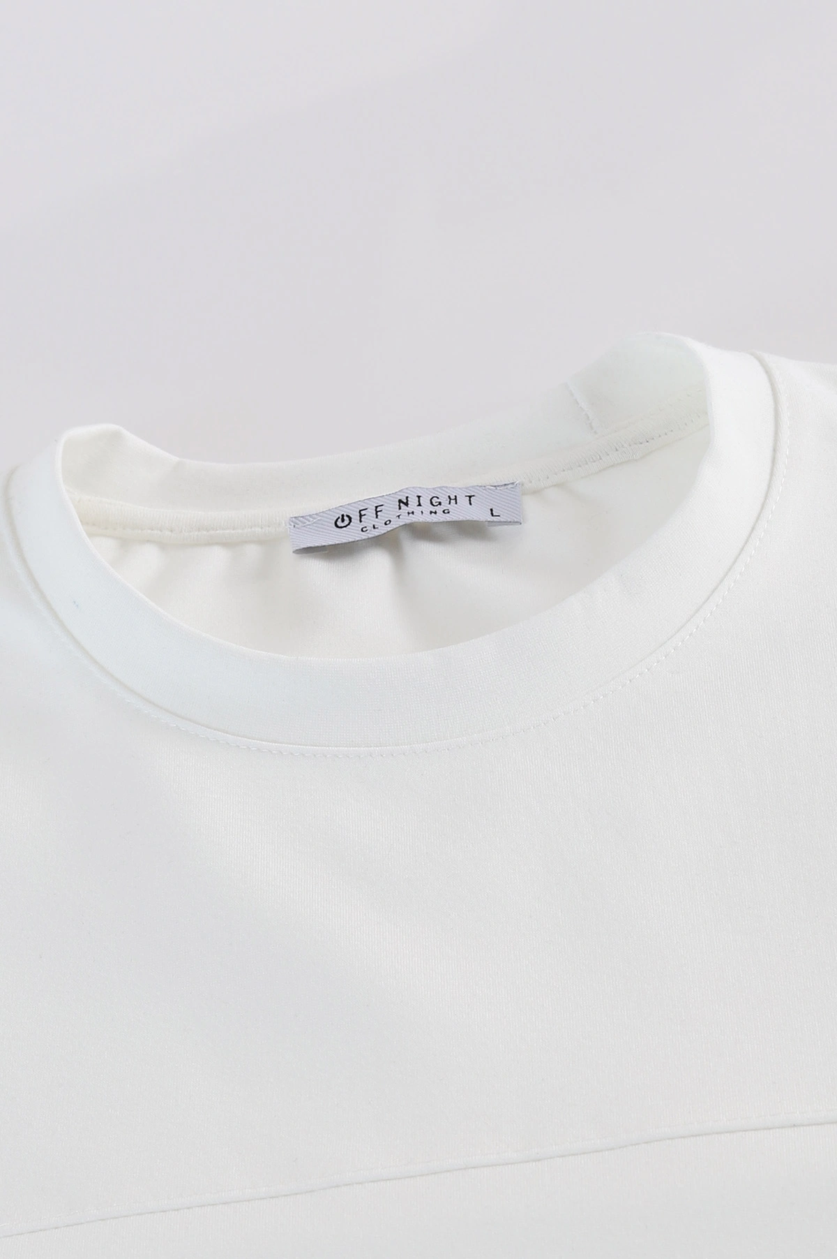 Beyaz Bisiklet Yaka Uzun Kollu Erkek Sweatshirt 396902