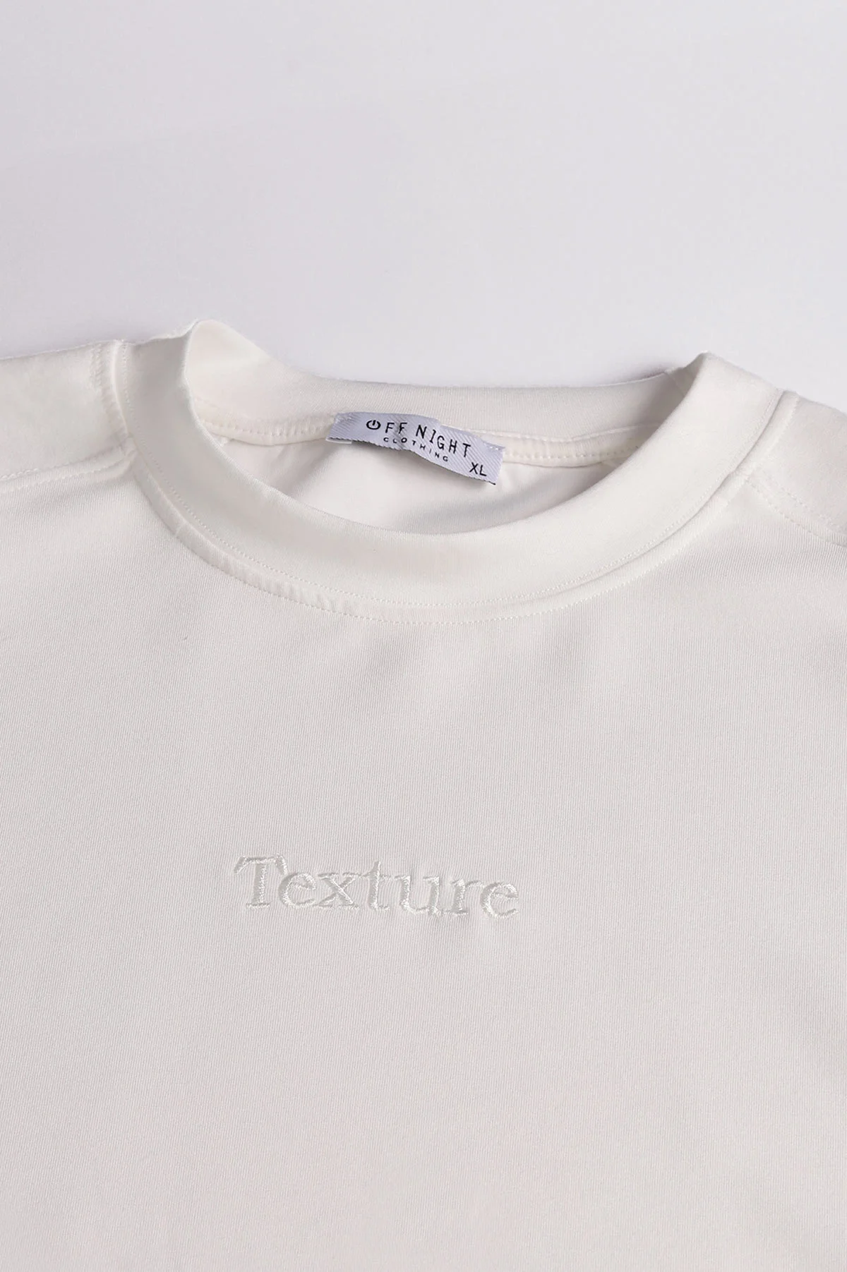 Beyaz Bisiklet Yaka Yazı Detaylı Erkek Sweatshirt 396245