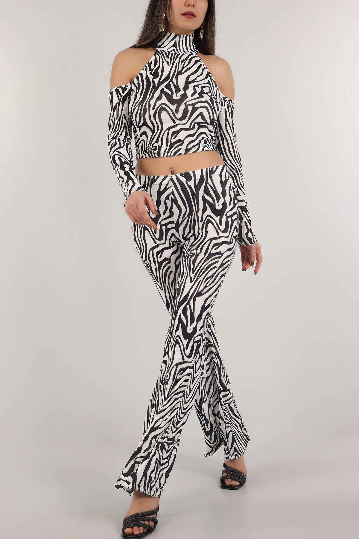 Beyaz Bluz Pantolon İkili Takım 153249
