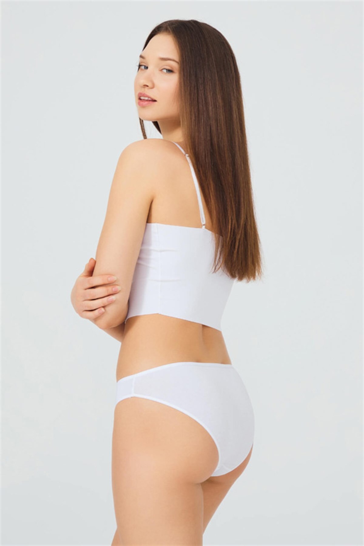 Beyaz CH0849 Basic Pamuklu Kadın Bikini Külot 183359