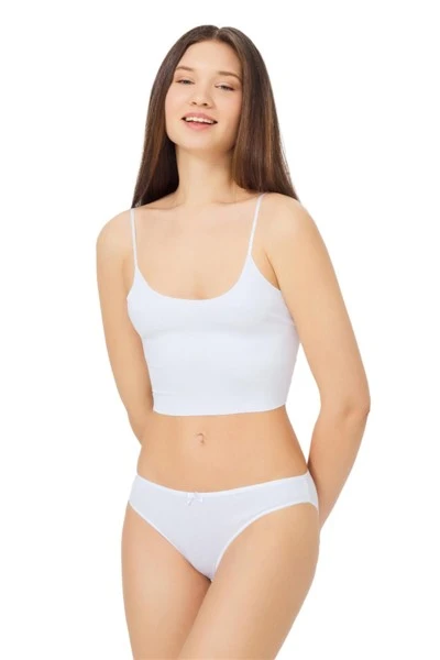 Beyaz CH0849 Basic Pamuklu Kadın Bikini Külot 237119