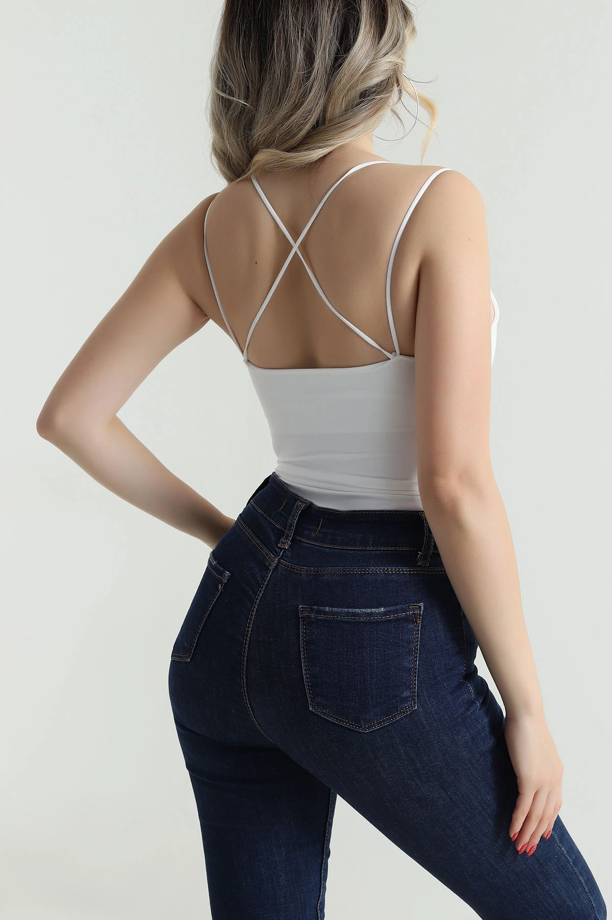 Beyaz Çıtçıtlı Kadın Zıbın Bluz 485494