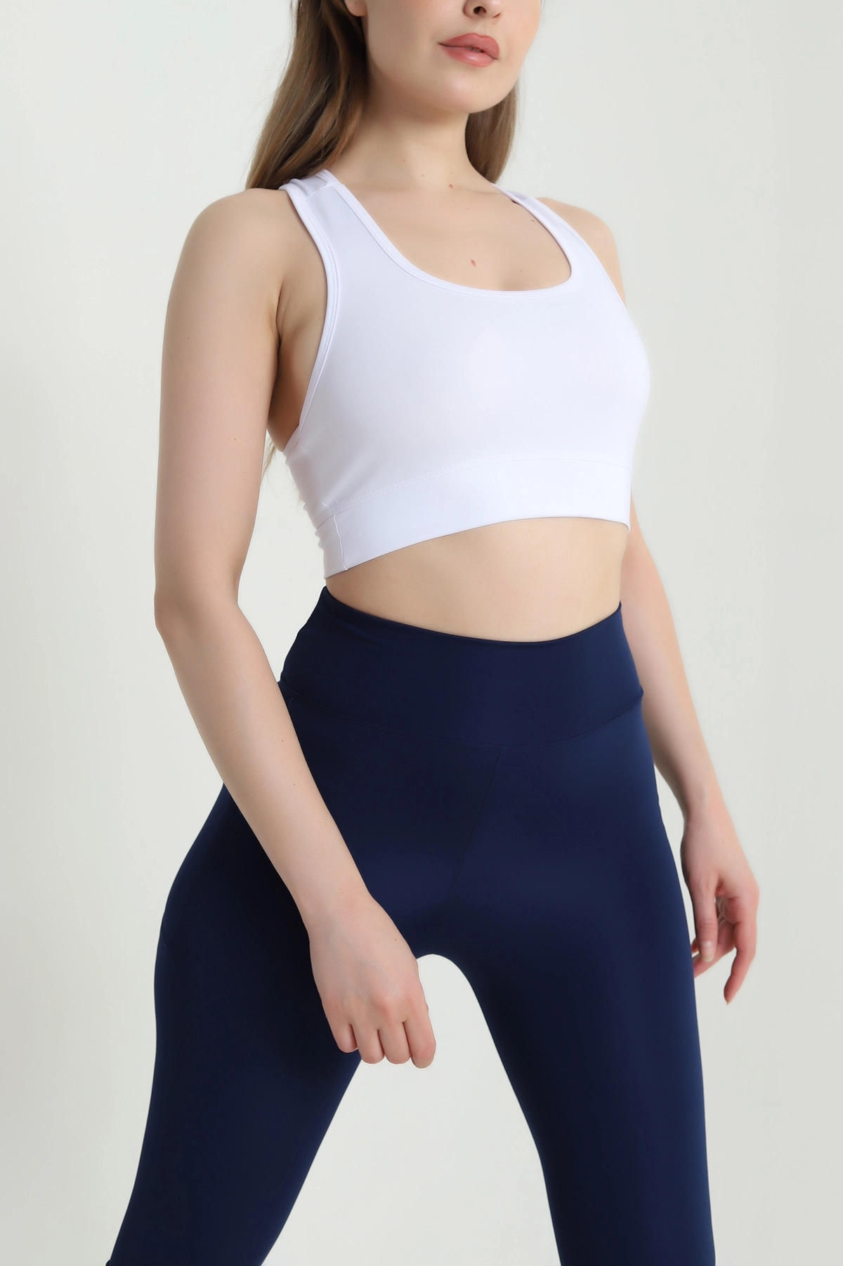 Beyaz Dalgıç Crop Kadın Atlet 469182
