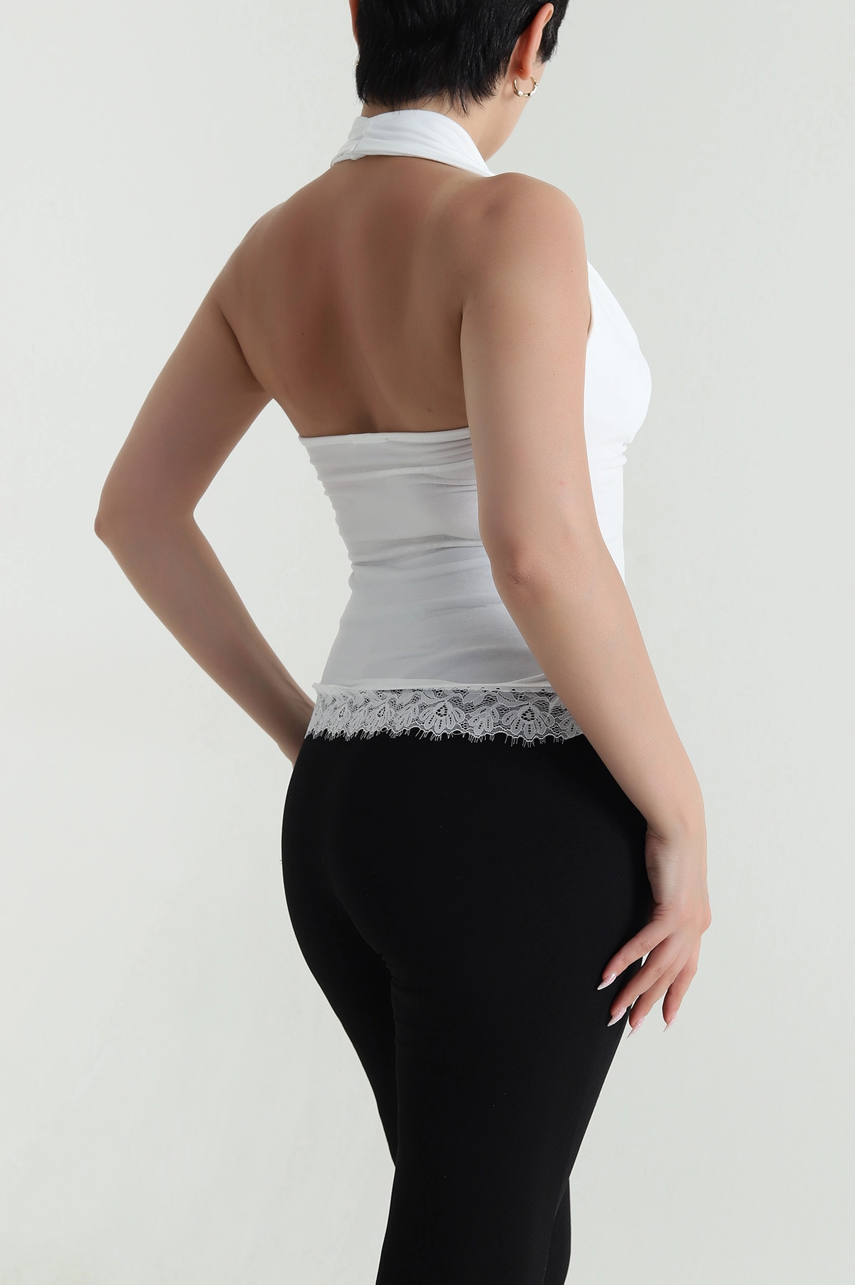 Beyaz Dantelli Sandy Kadın Bluz 464071
