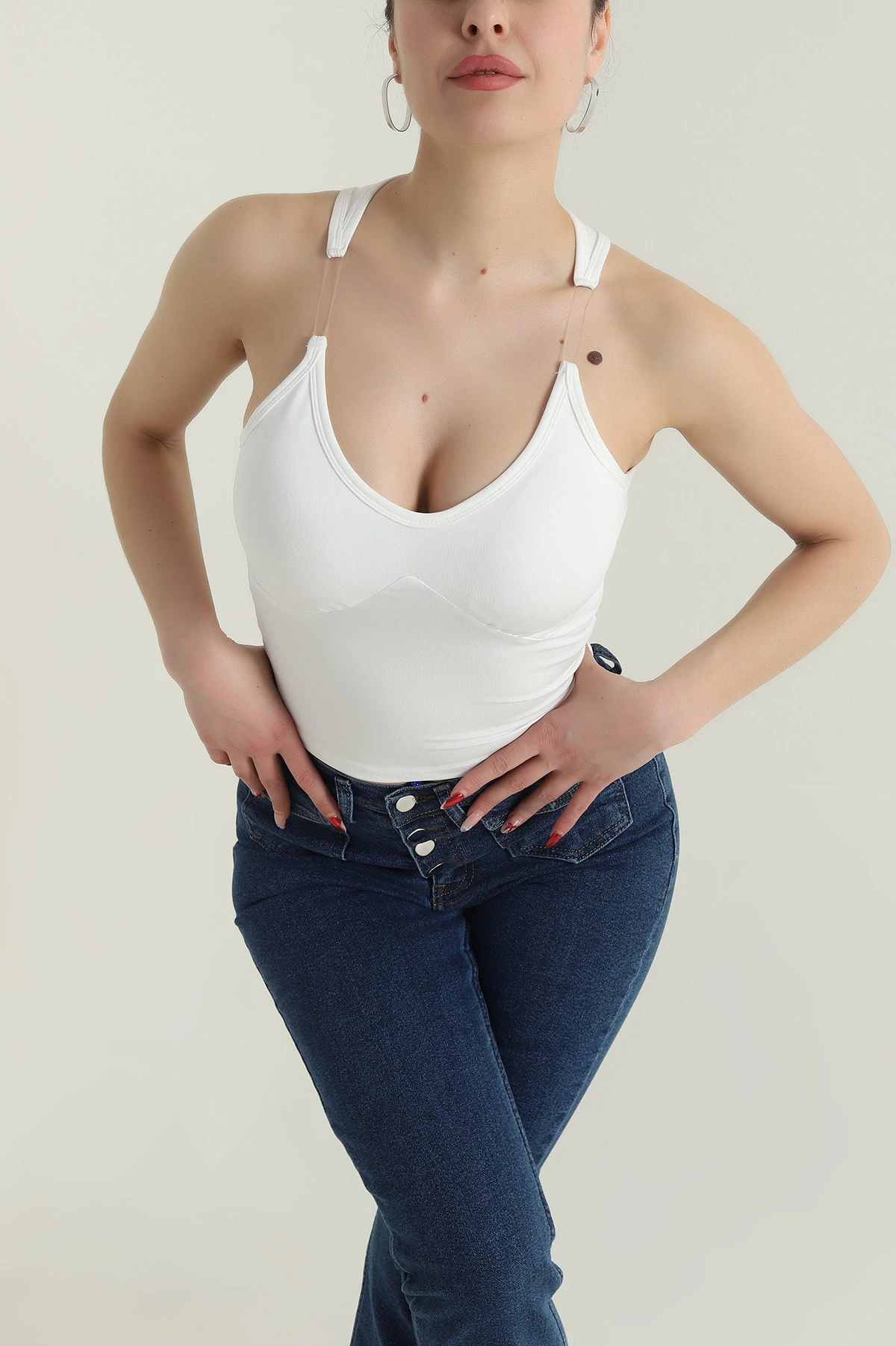 Beyaz Destekli Scuba Kadın Büstiyer 428364