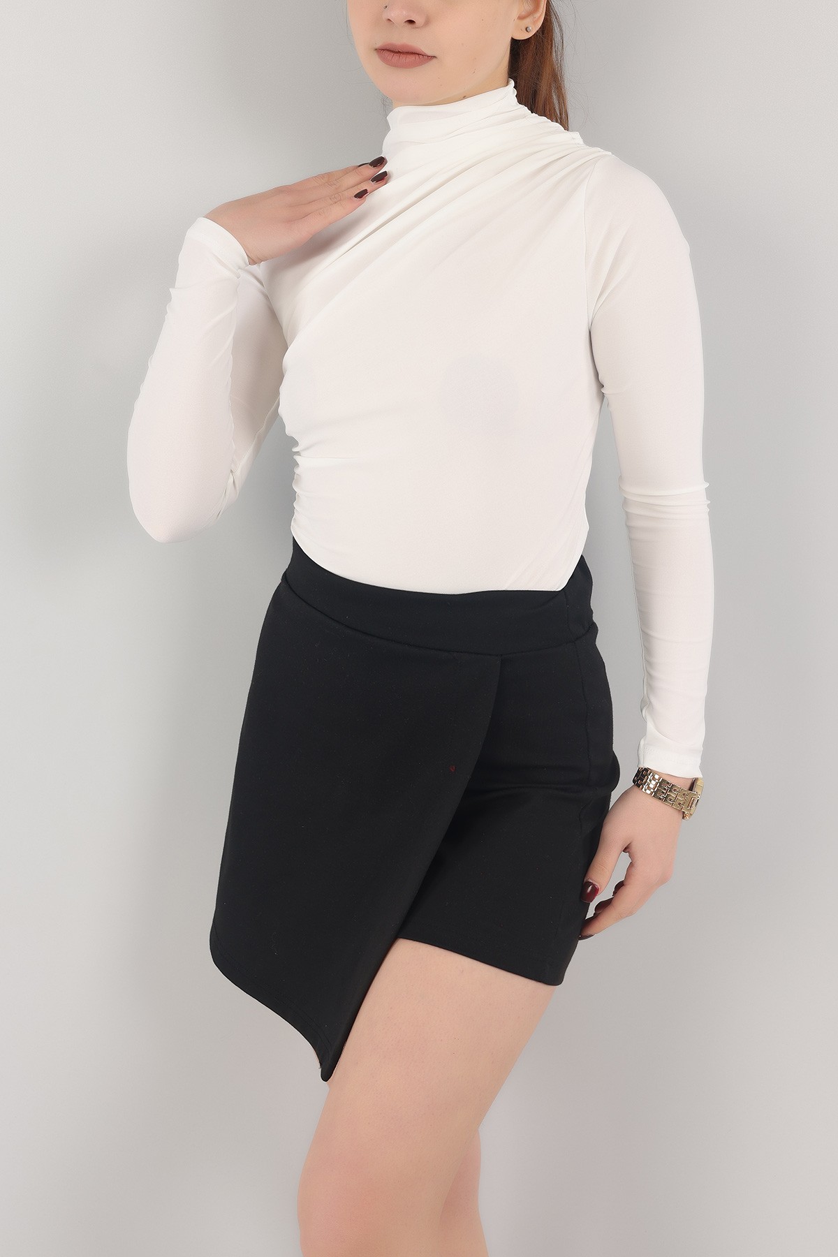 Beyaz Dik Yakalı Sandy Bluz 151422