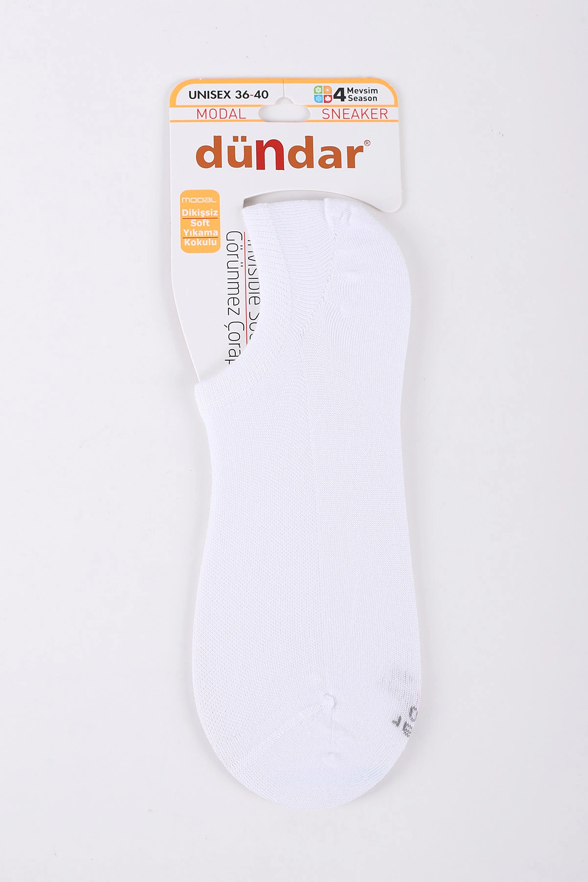 Beyaz Dört Mevsim Kadın Modal Sneaker Çorap 36-40 422996