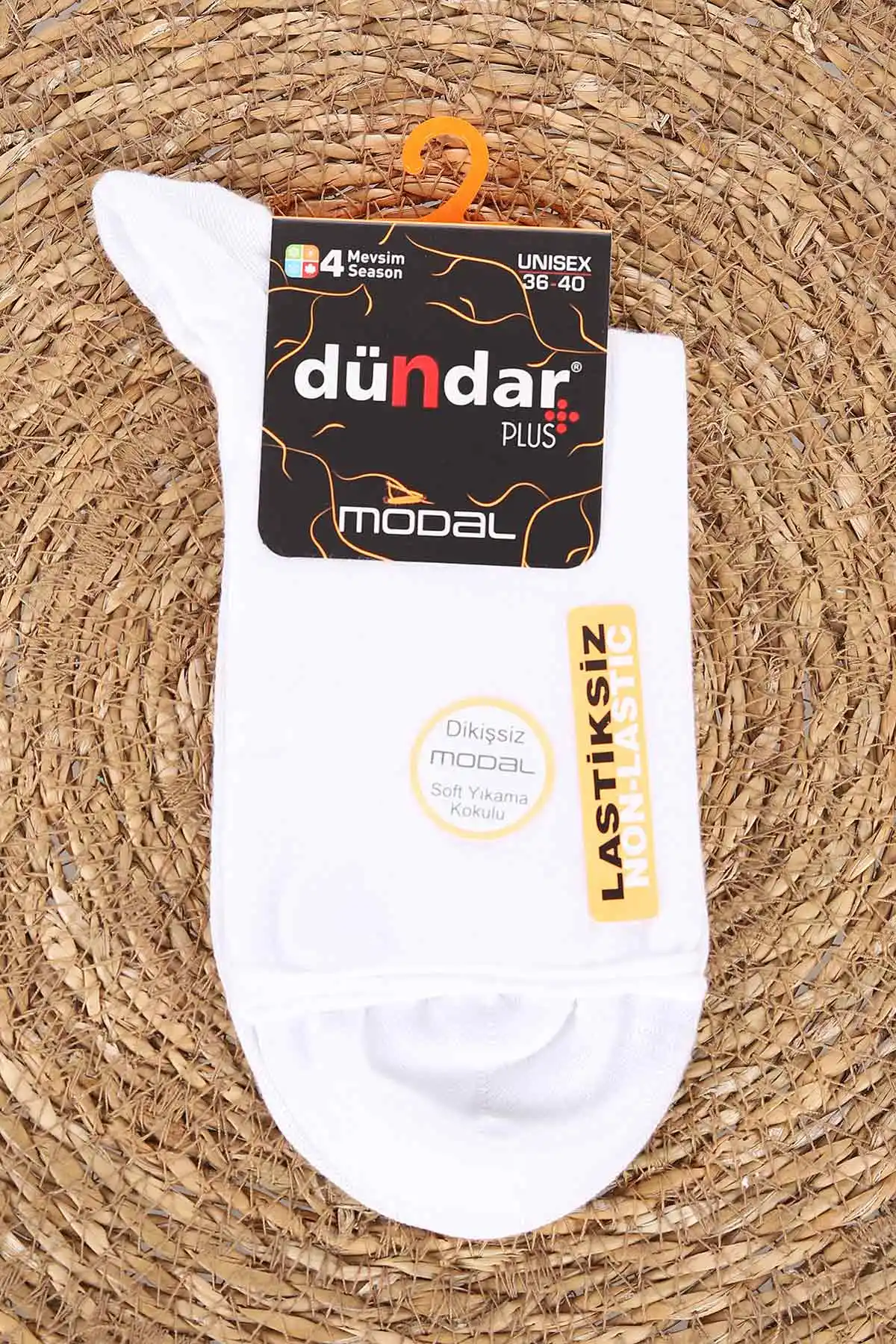 Beyaz Dört Mevsim Unisex Modal Lastiksiz Çorap (36-40) 476949