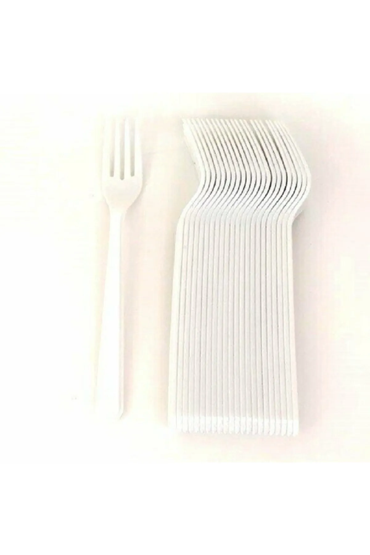 Beyaz Eco 25'li Plastik Çatal 301036