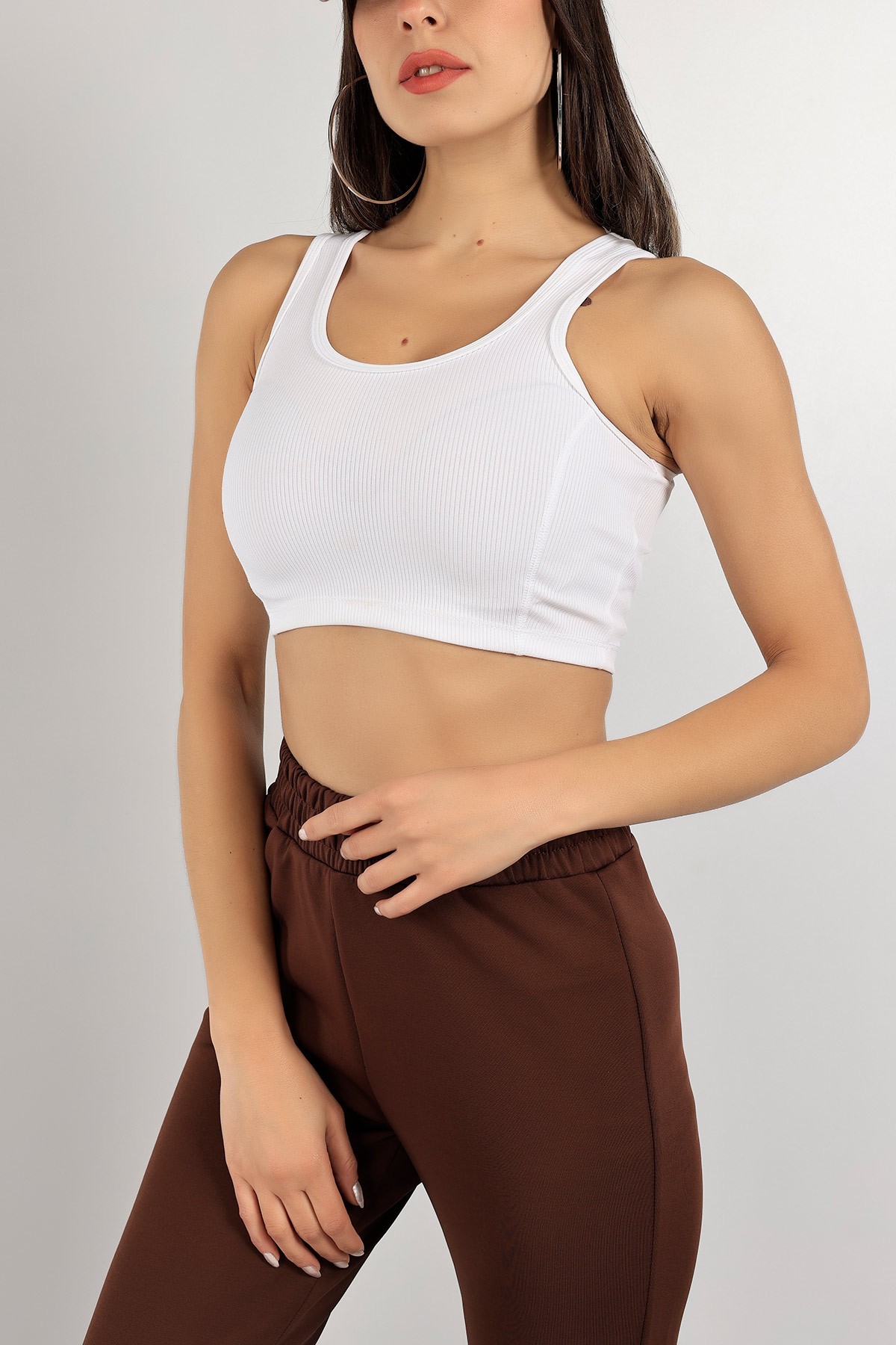 Beyaz Fitilli Halter Yaka Büstiyer 141606