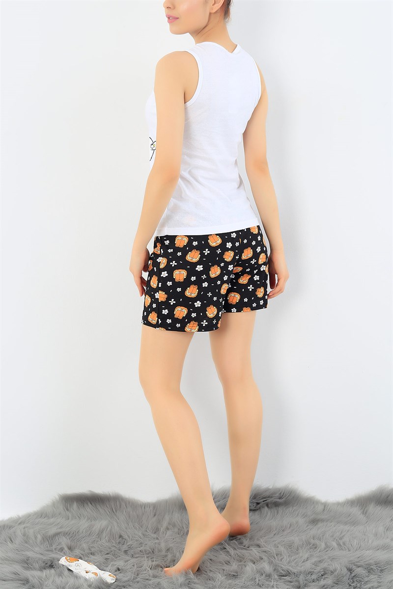 Beyaz Garfield Baskılı Pijama Takımı 32746