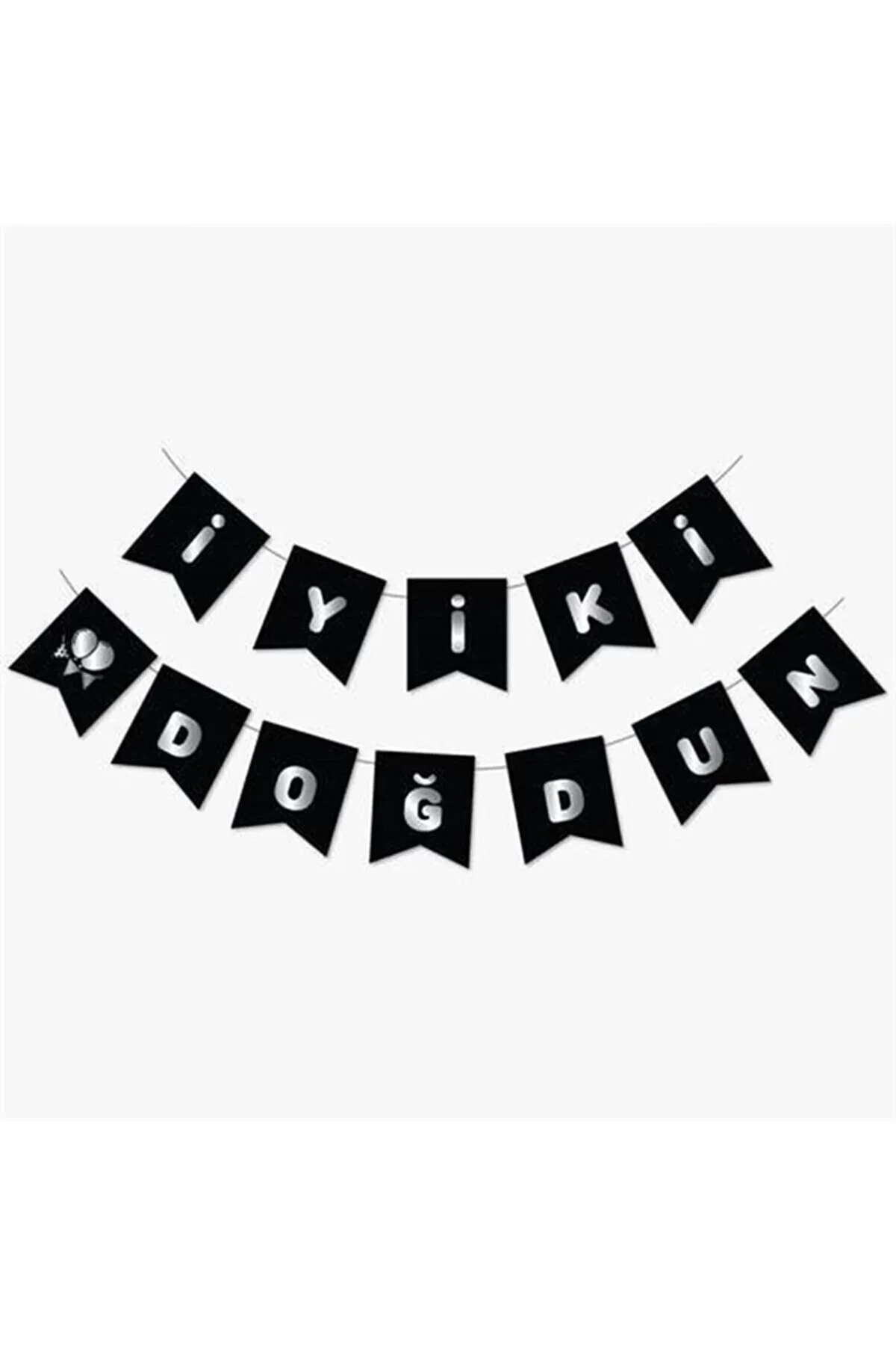 Siyah Silver İyi Ki Doğdun Yaldızlı Banner 303349