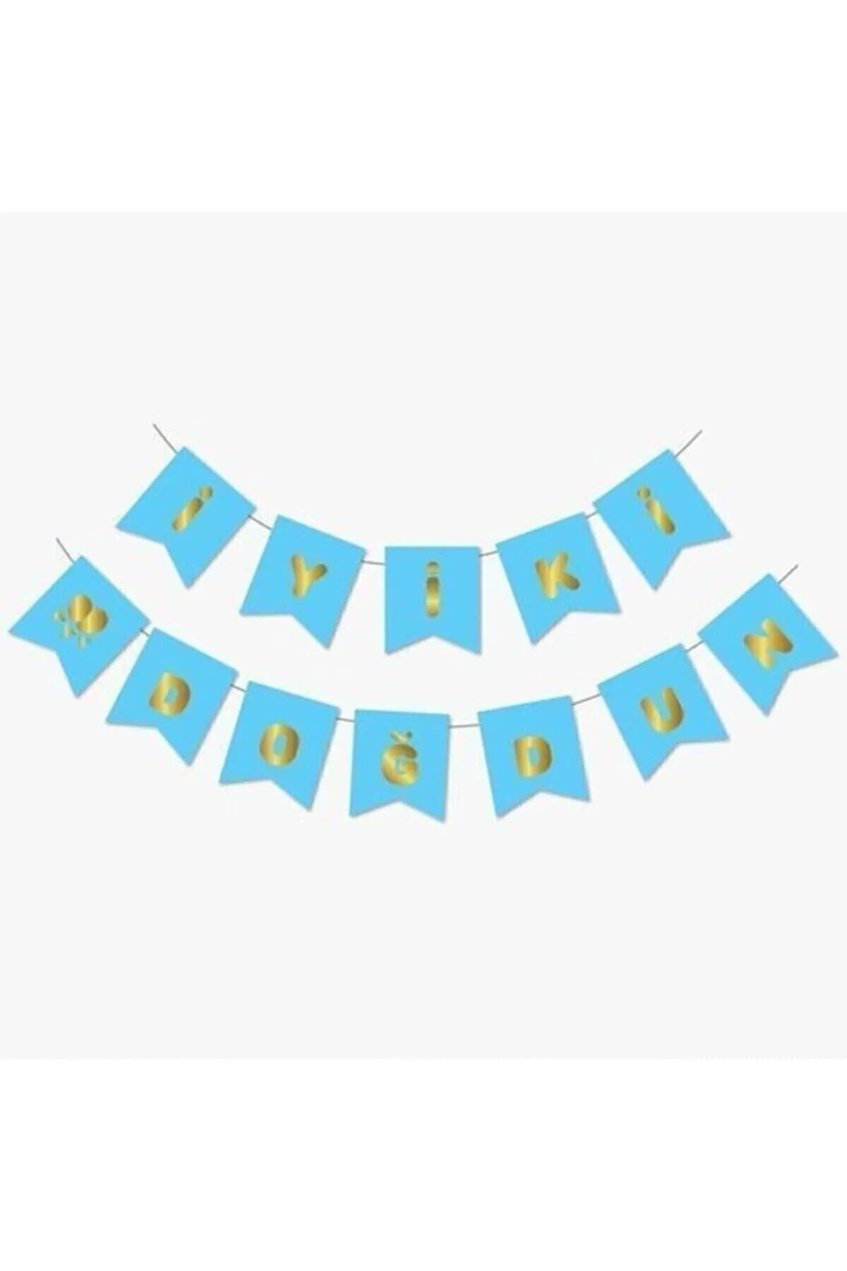 Mavi Gold İyi Ki Doğdun Yaldızlı Banner 303353