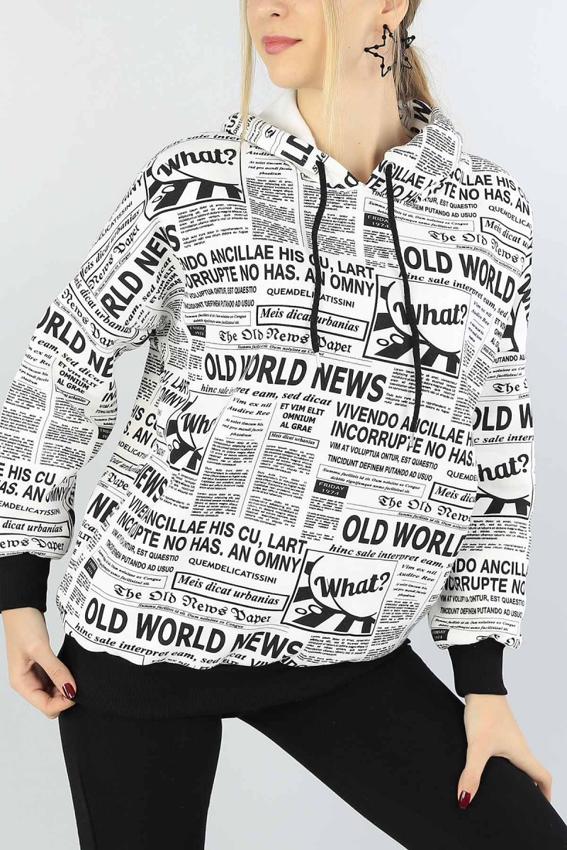Beyaz İçi şardonlu Bayan Sweat 53425