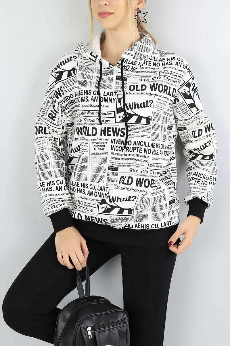 Beyaz İçi şardonlu Bayan Sweat 53425