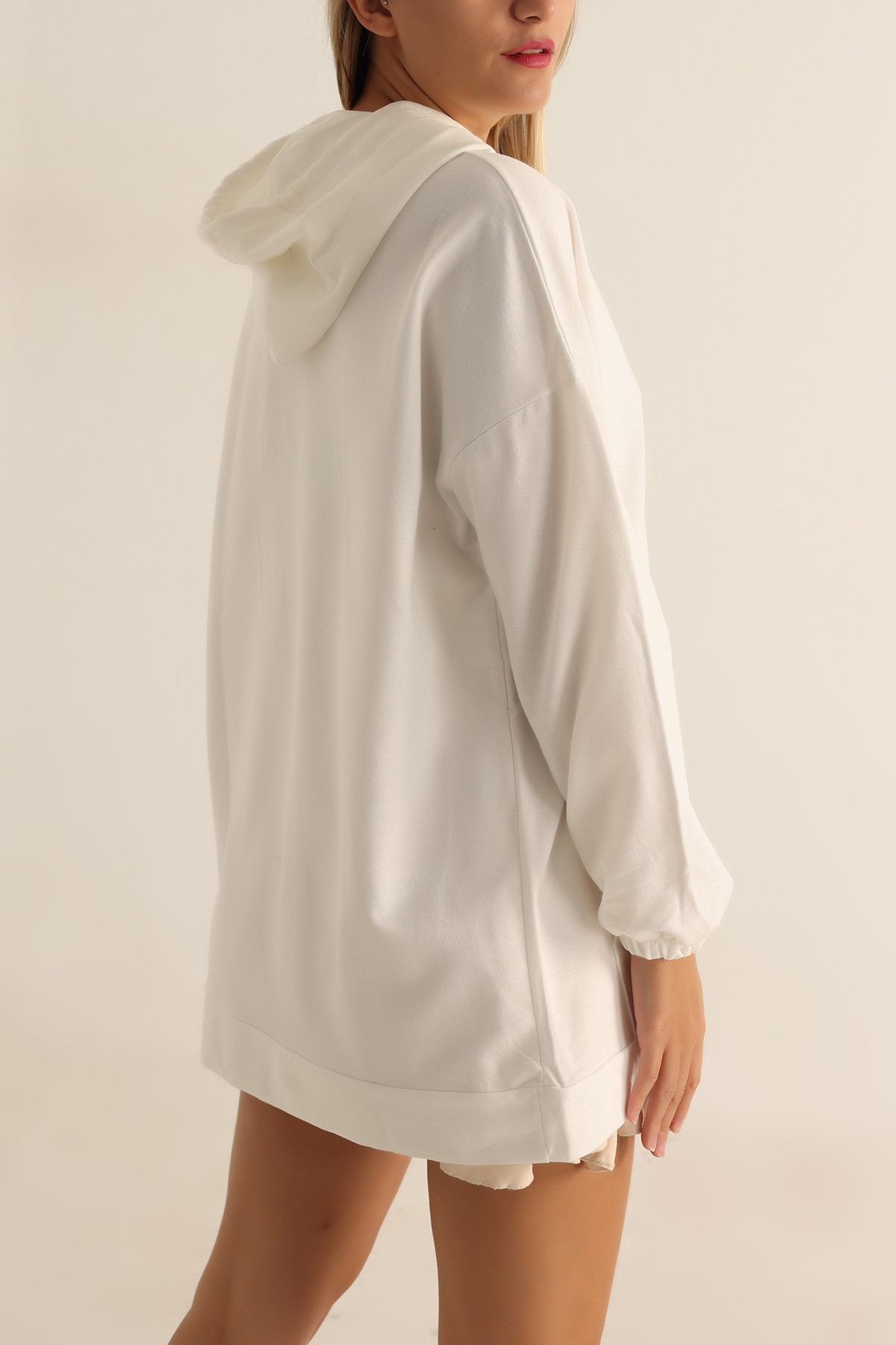 Beyaz İki İp Bayan Sweat 195619