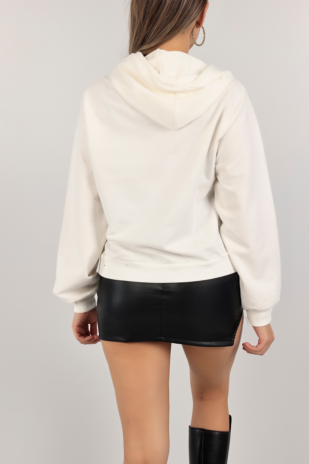 Beyaz İki İp Bayan Sweat T- 142983