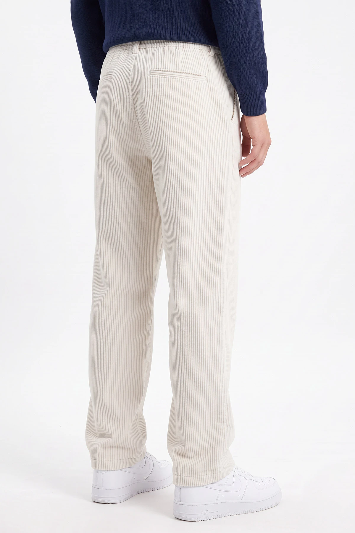 Beyaz Kadife Kumaş Baggy Erkek Pantolon 491686