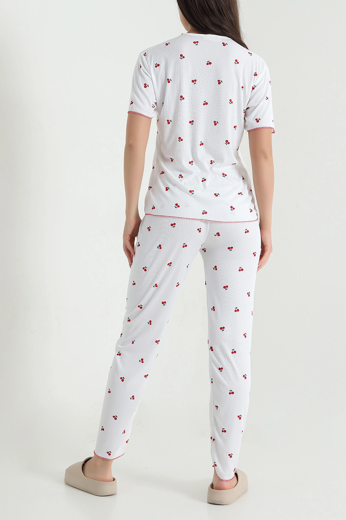Beyaz Kaşkorse Kadın Pijama Takımı 460466