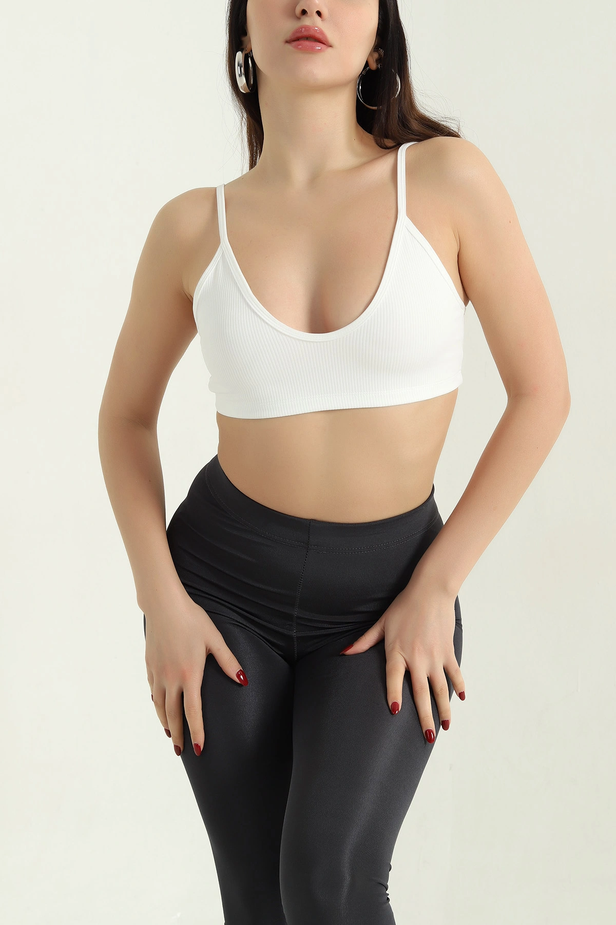 Beyaz Likralı Crop Büstiyer 337110