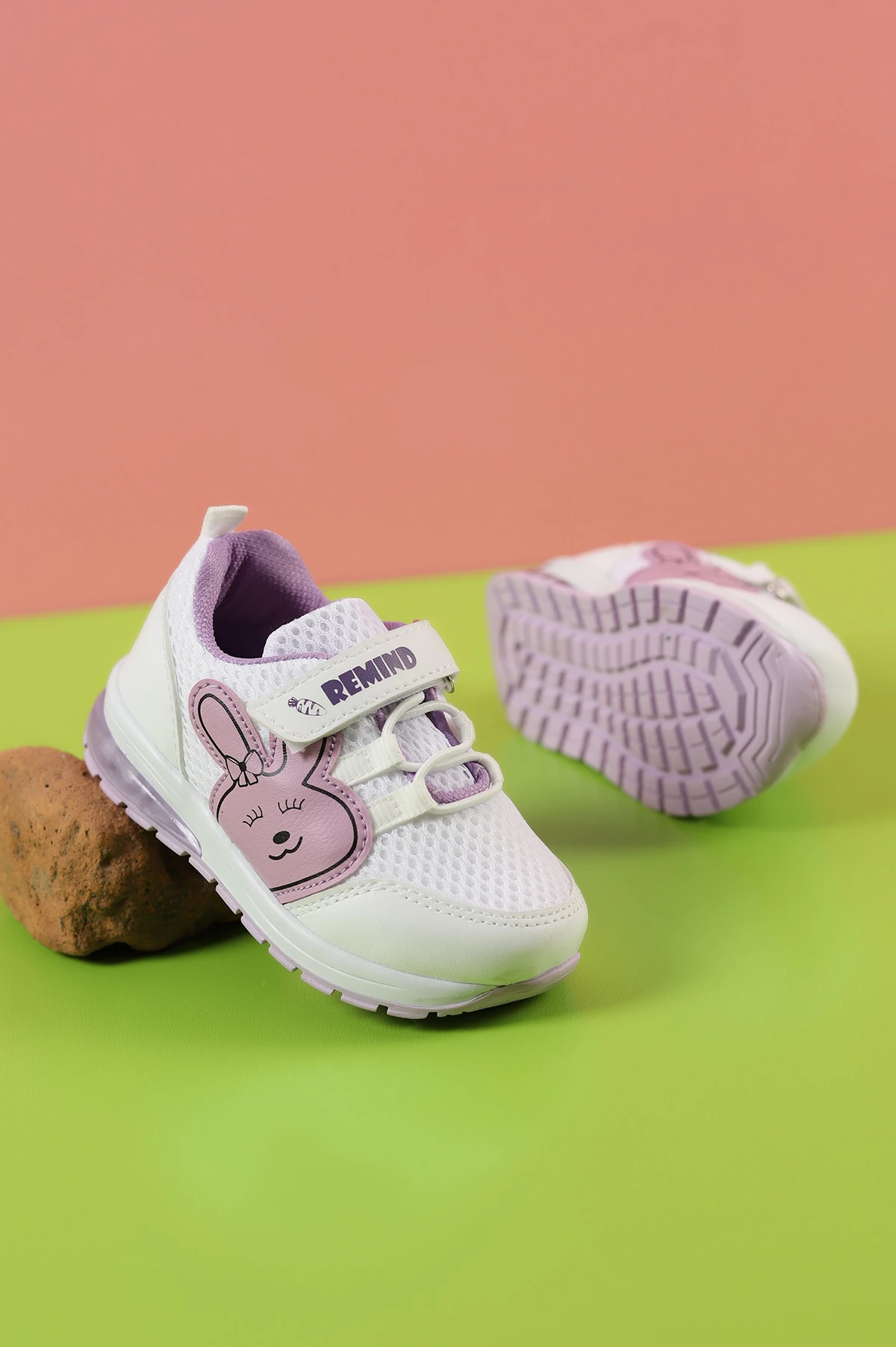 Beyaz Lila (21-25 Bebe) Işıklı Desenli Cırtlı Bebe Spor Ayakkabı 258613