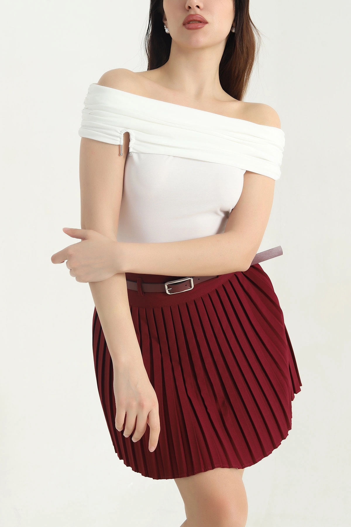 Beyaz Madonna Yaka Sendy Kadın Bluz 342956