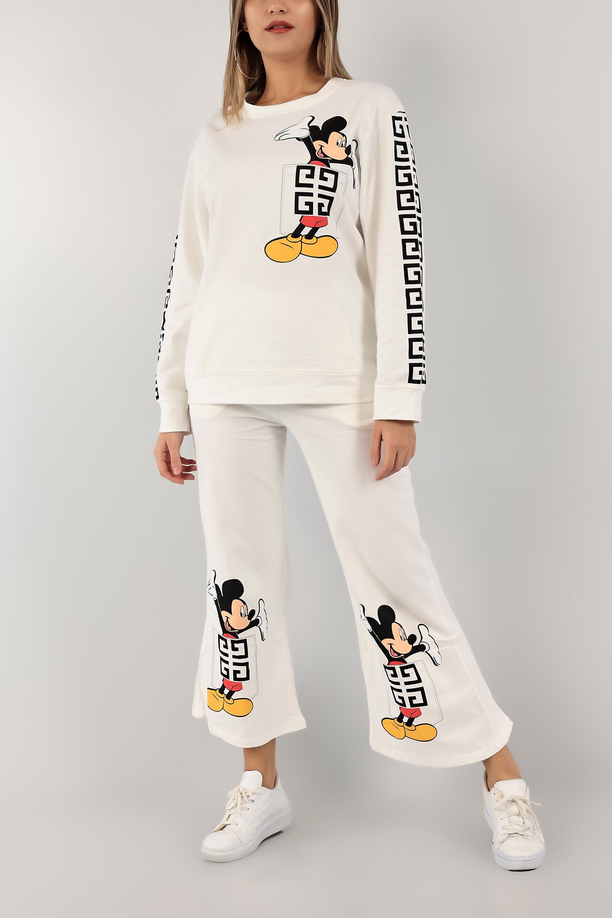 Beyaz Mickey Baskılı İki İp Takım 133359