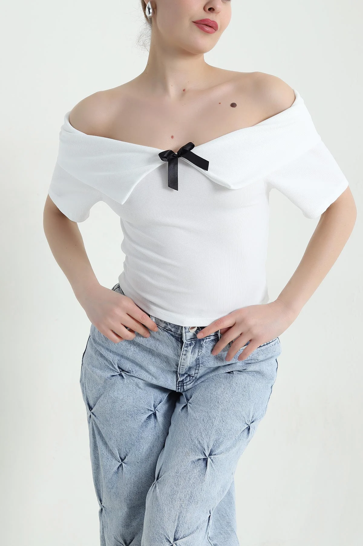 Beyaz Ottoman Kadın Bluz 448808
