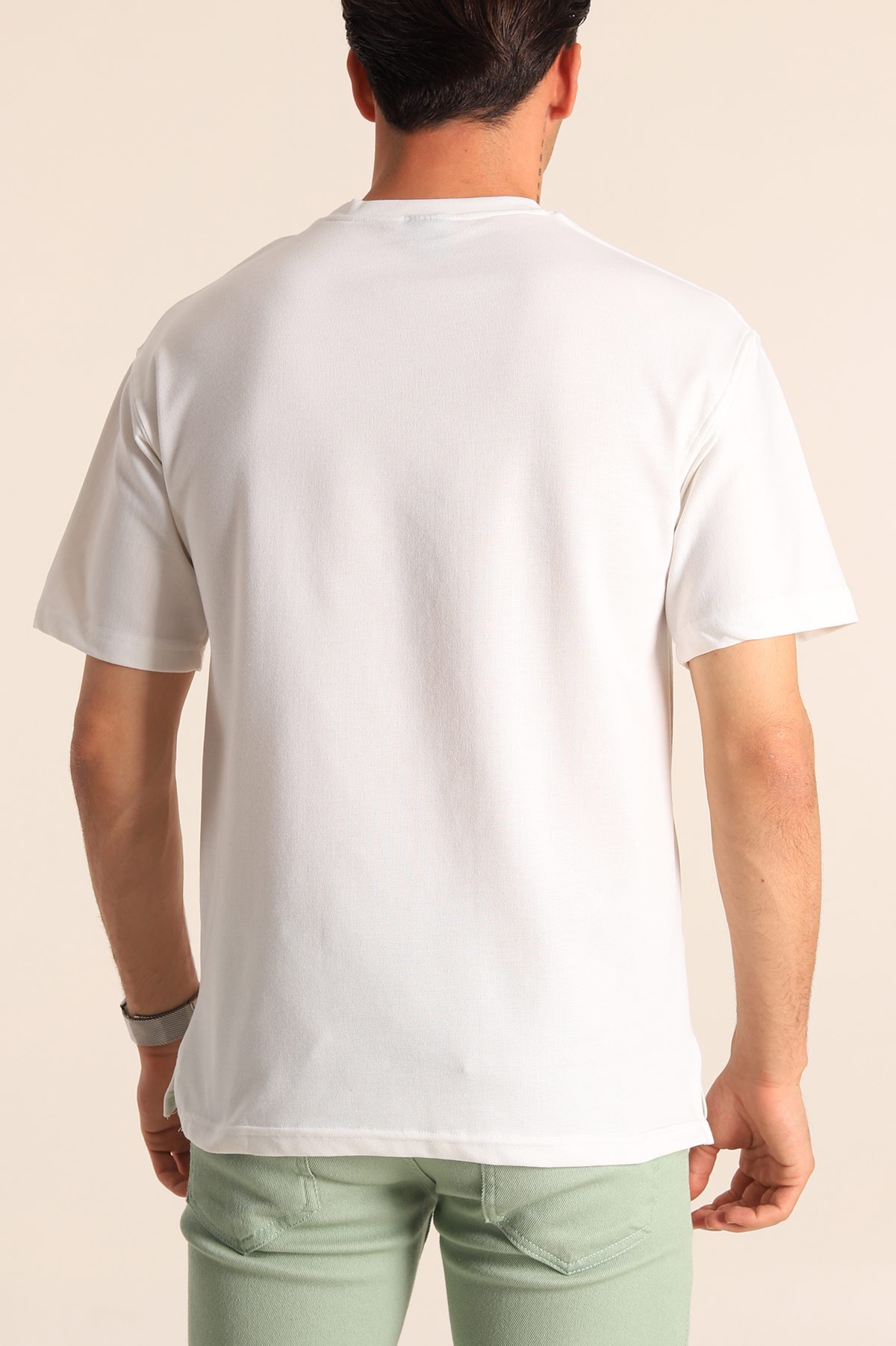 Beyaz Oversize Cole Buxton Yazılı Erkek Tişört 181791