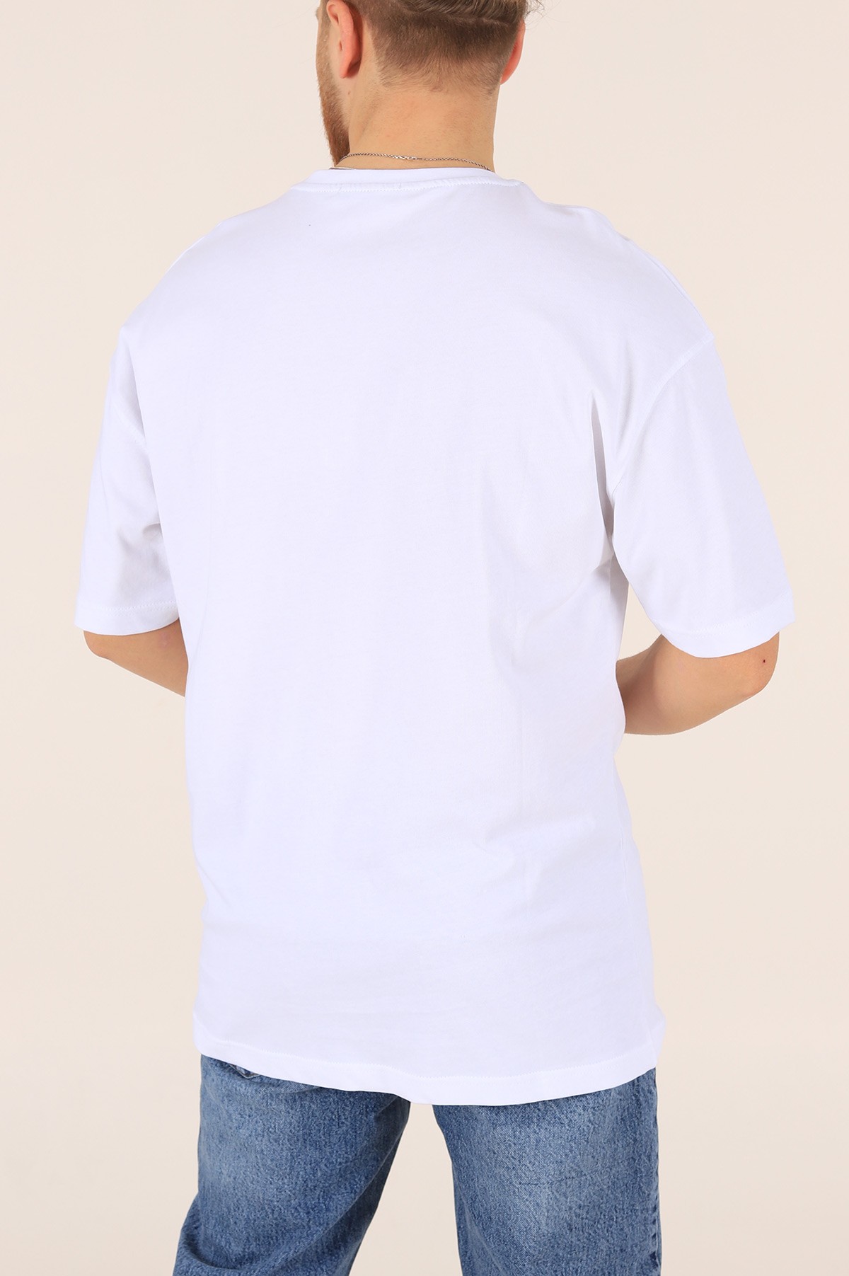 Beyaz Oversize Erkek Tişört 171001