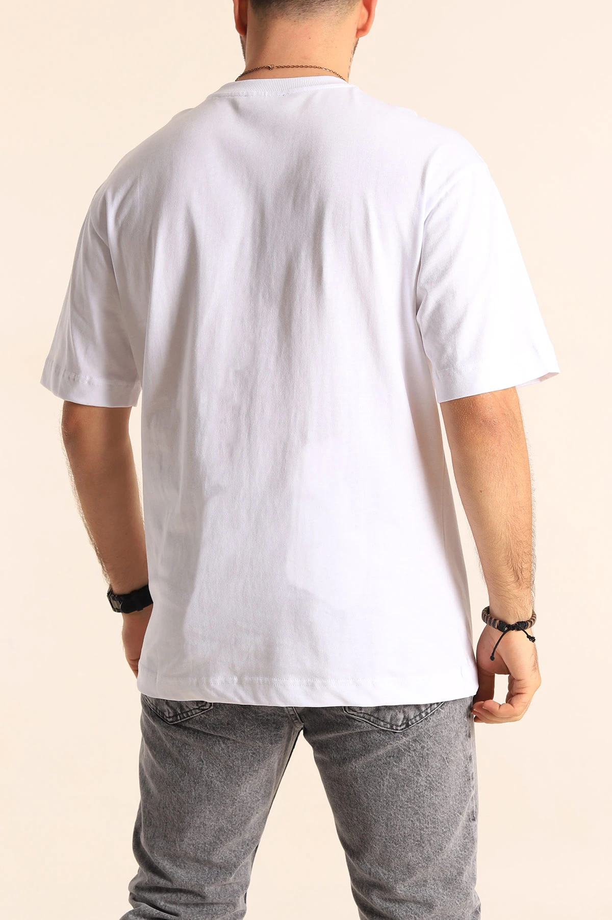 Beyaz Oversize Suprem Basic Erkek Tişört 254697