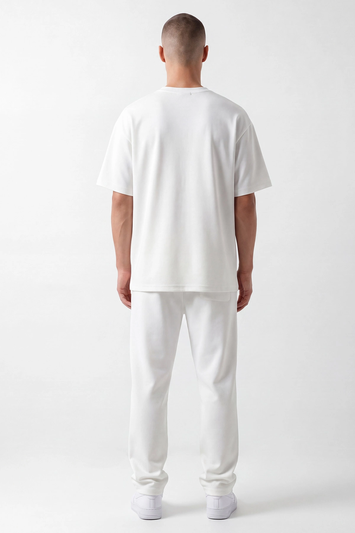 Beyaz Oysho Kumaş Oversize Erkek İkili Takım 454513