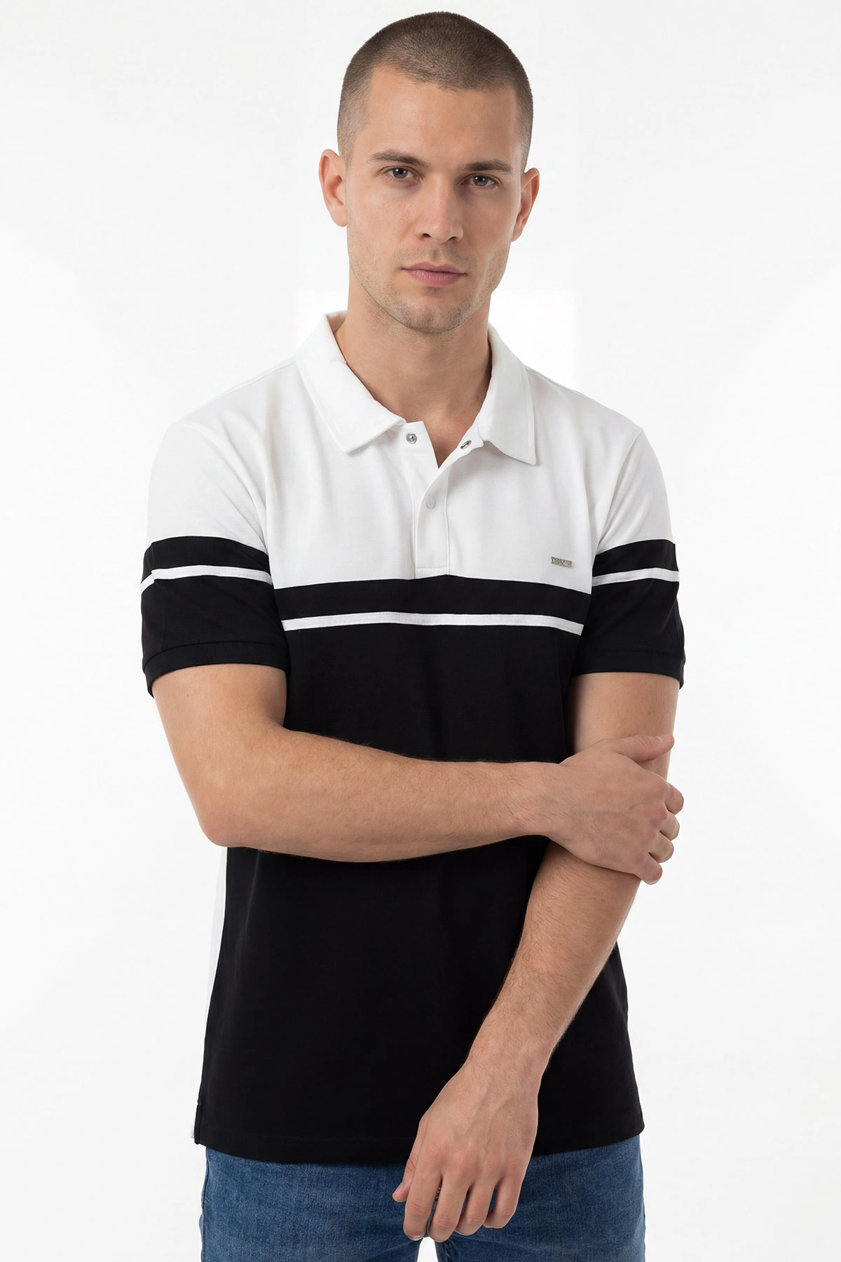 Beyaz Oysho Kumaş Polo Yaka Erkek Tişört 471687