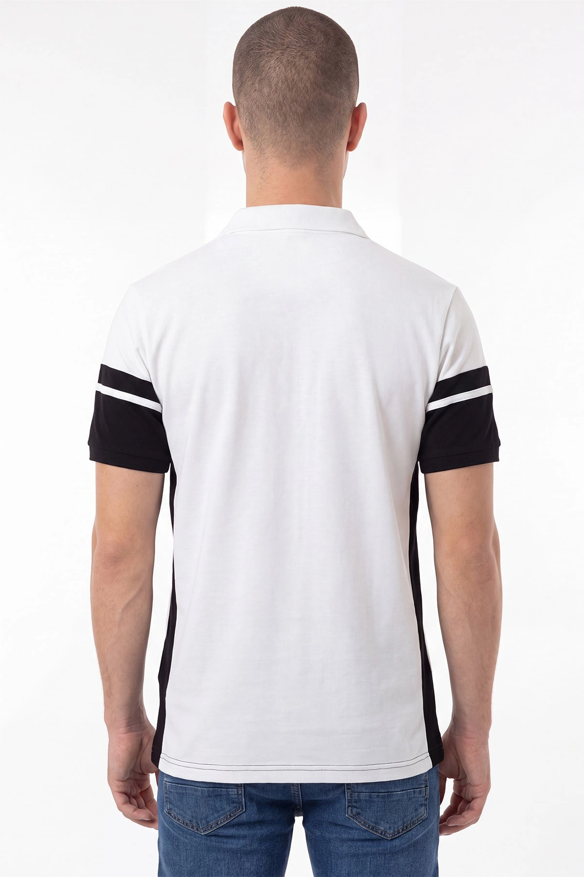 Beyaz Oysho Kumaş Polo Yaka Erkek Tişört 471687