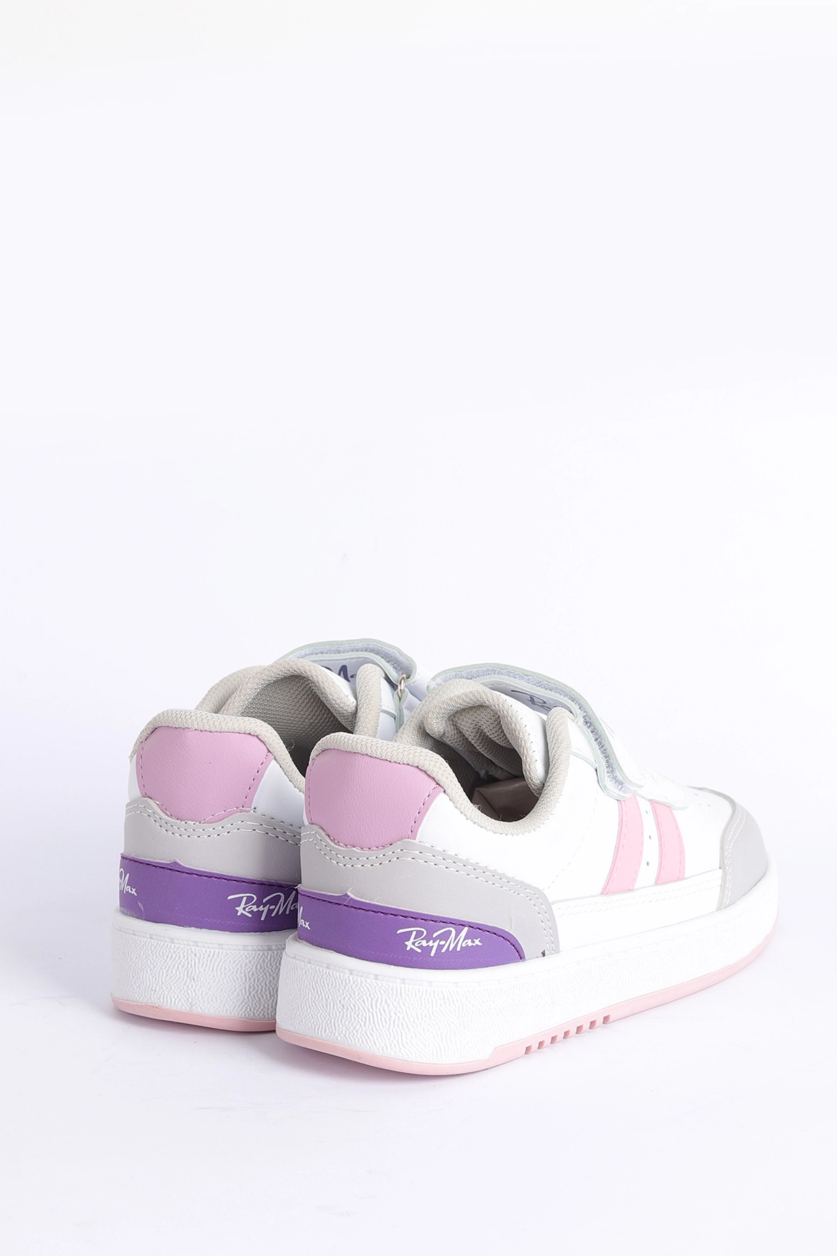 Beyaz Pembe (31-35 Filet) Çift Şeritli Kalın Taban Cırtlı Kız Çocuk Spor Ayakkabı 321843