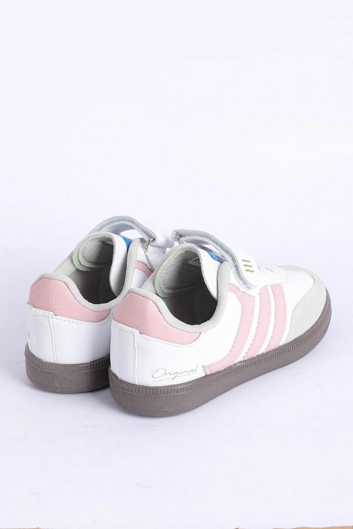 Beyaz Pembe (31-35 Filet ) Yan Şeritli Ön Kısım Süet Cırtlı Çocuk Spor Ayakkabı 309164