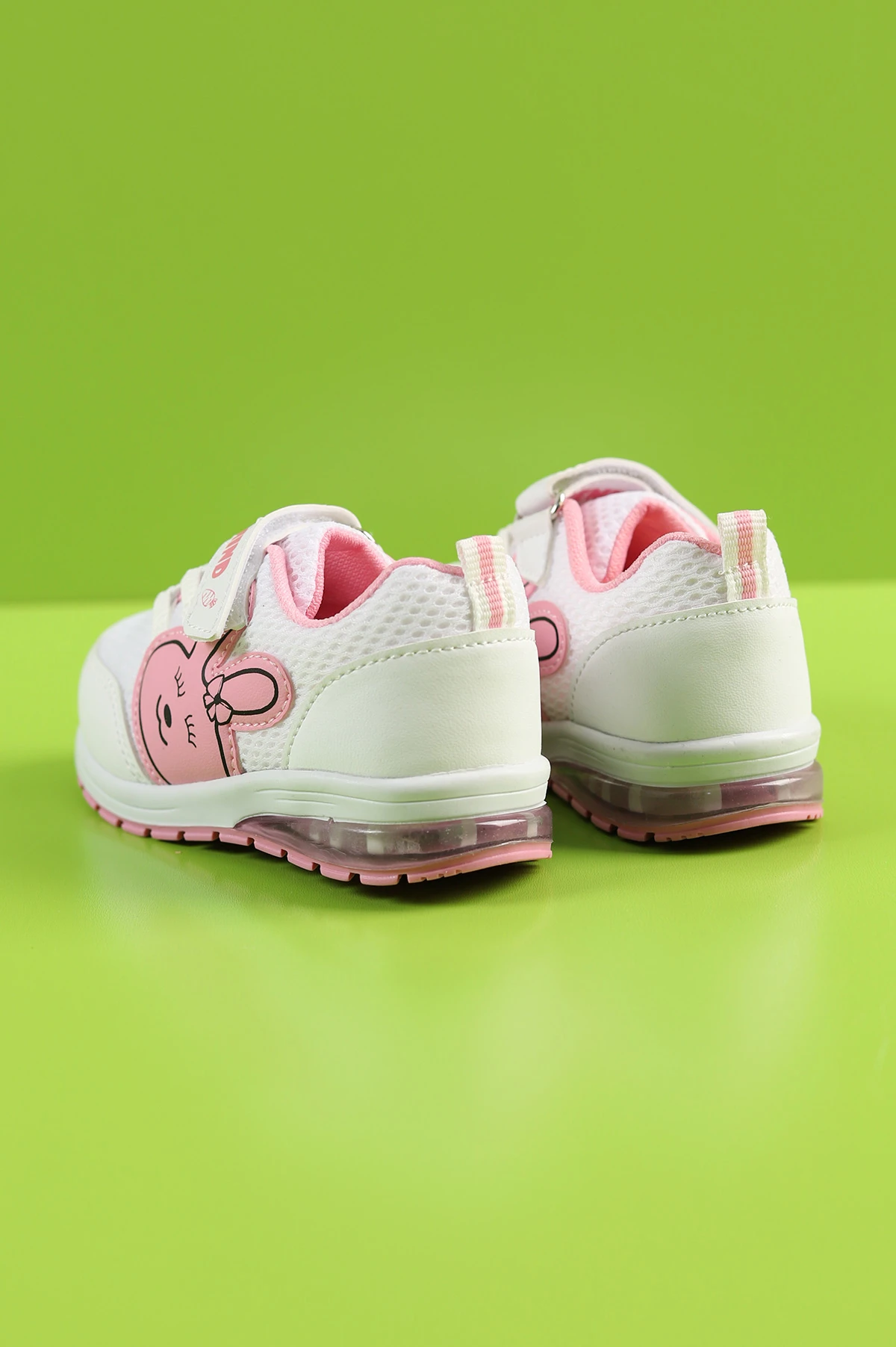 Beyaz Pembe(21-25 Bebe) Işıklı Desenli Cırtlı Bebe Spor Ayakkabı 263186